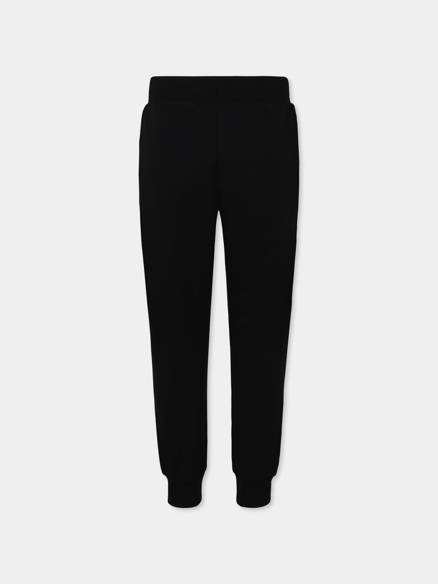 Pantaloni neri per bambini con logo,Moschino Kids,HUP08G LDA11 60100