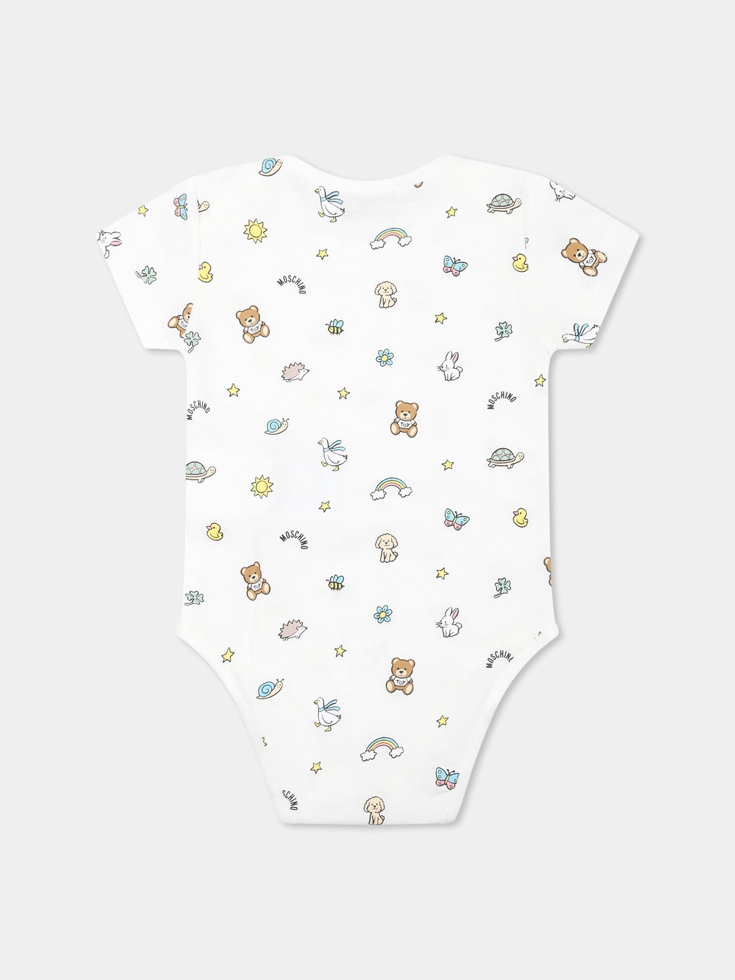 Set body beige per neonati con Teddy Bear e stampa,Moschino Kids,M9Y017 LABA6 20404