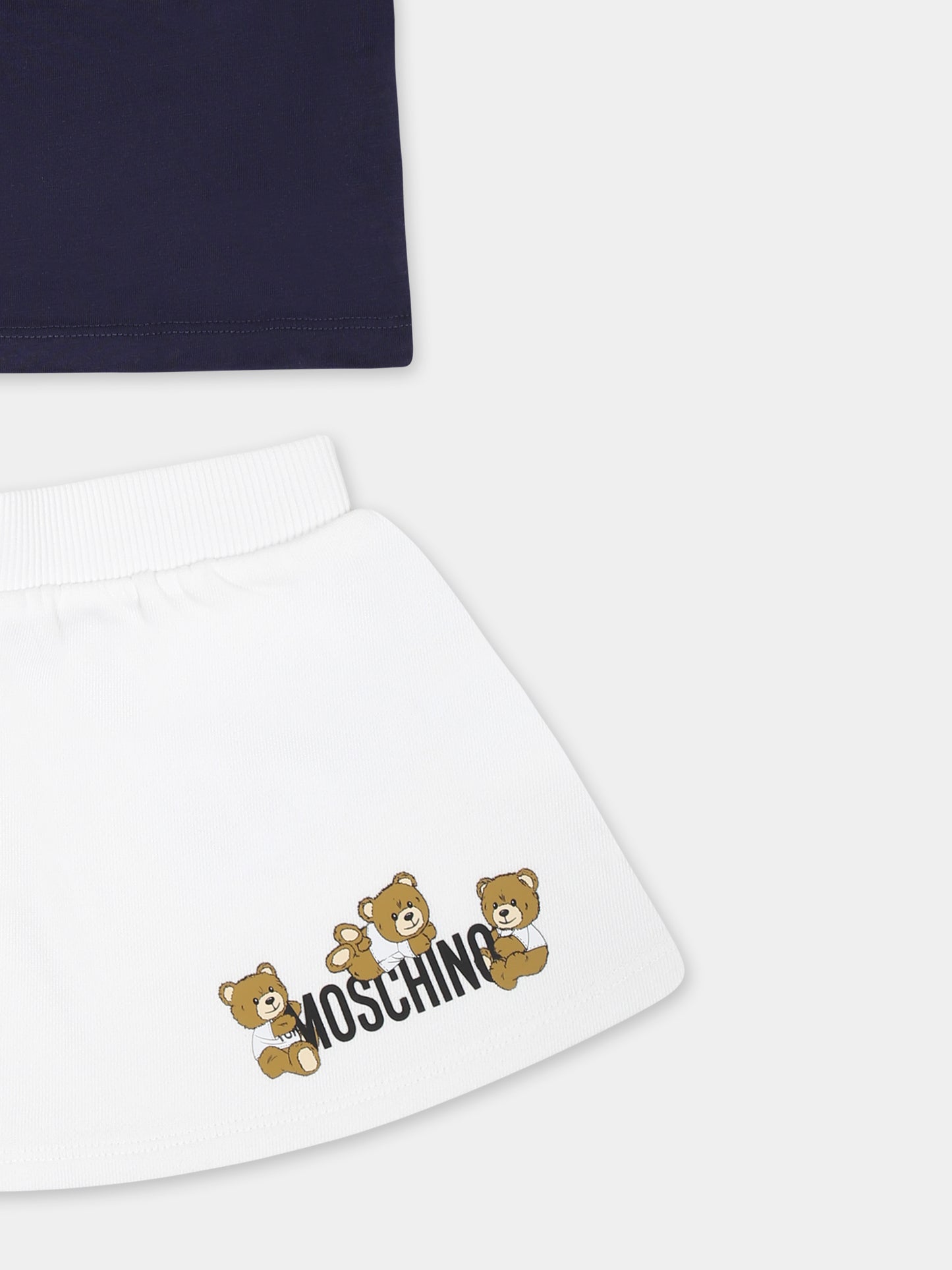 Completo multicolor per neonata con tre Teddy Bears,Moschino Kids,MAG01G LCA19 85269