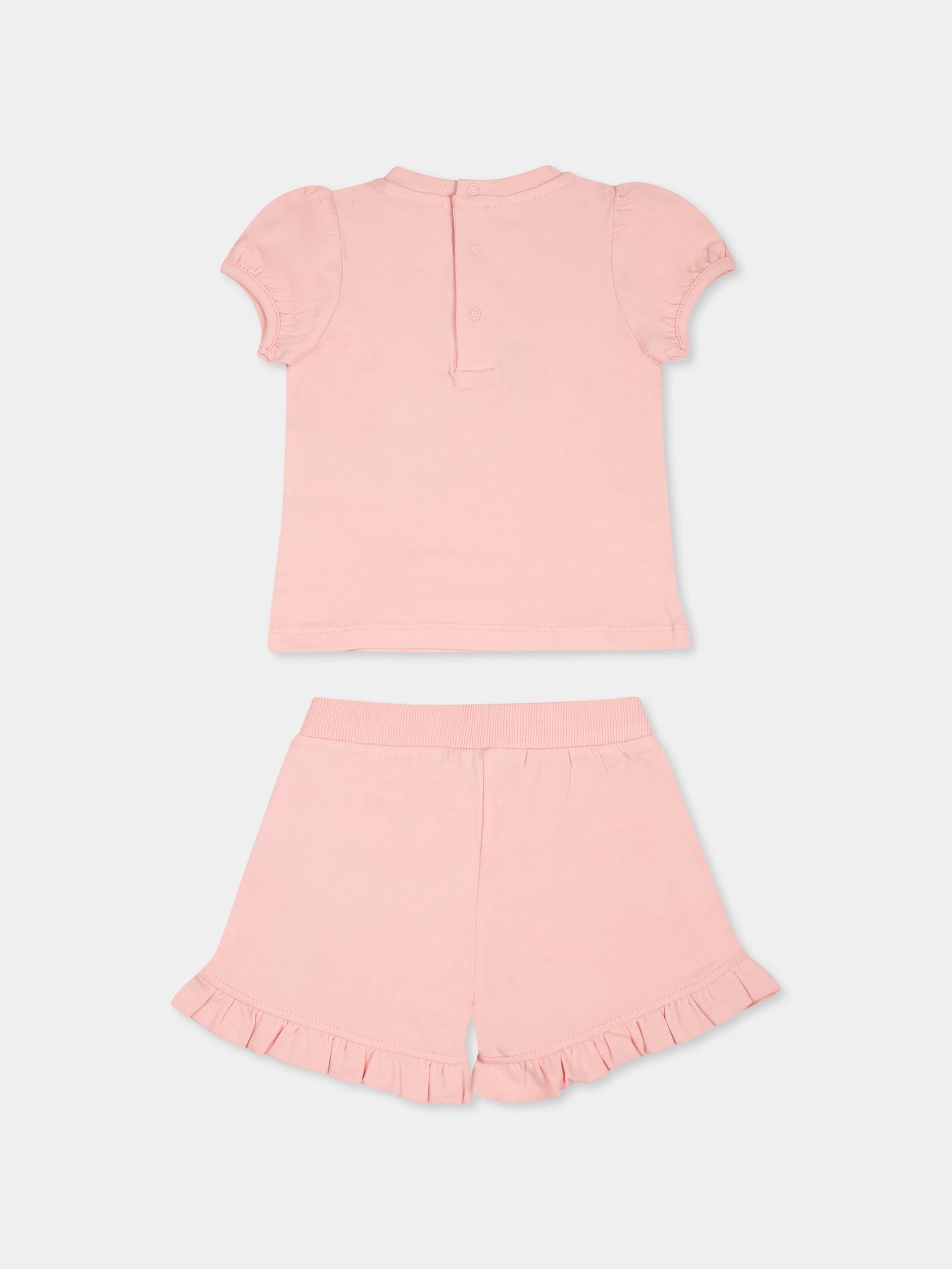 Pink suit for baby girl with Teddy Bear