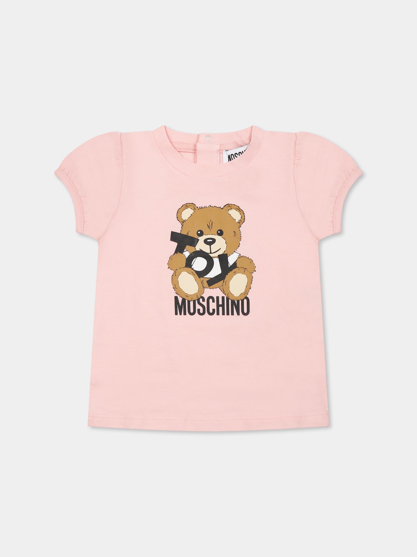 Pink t-shirt for baby girl with Teddy Bear