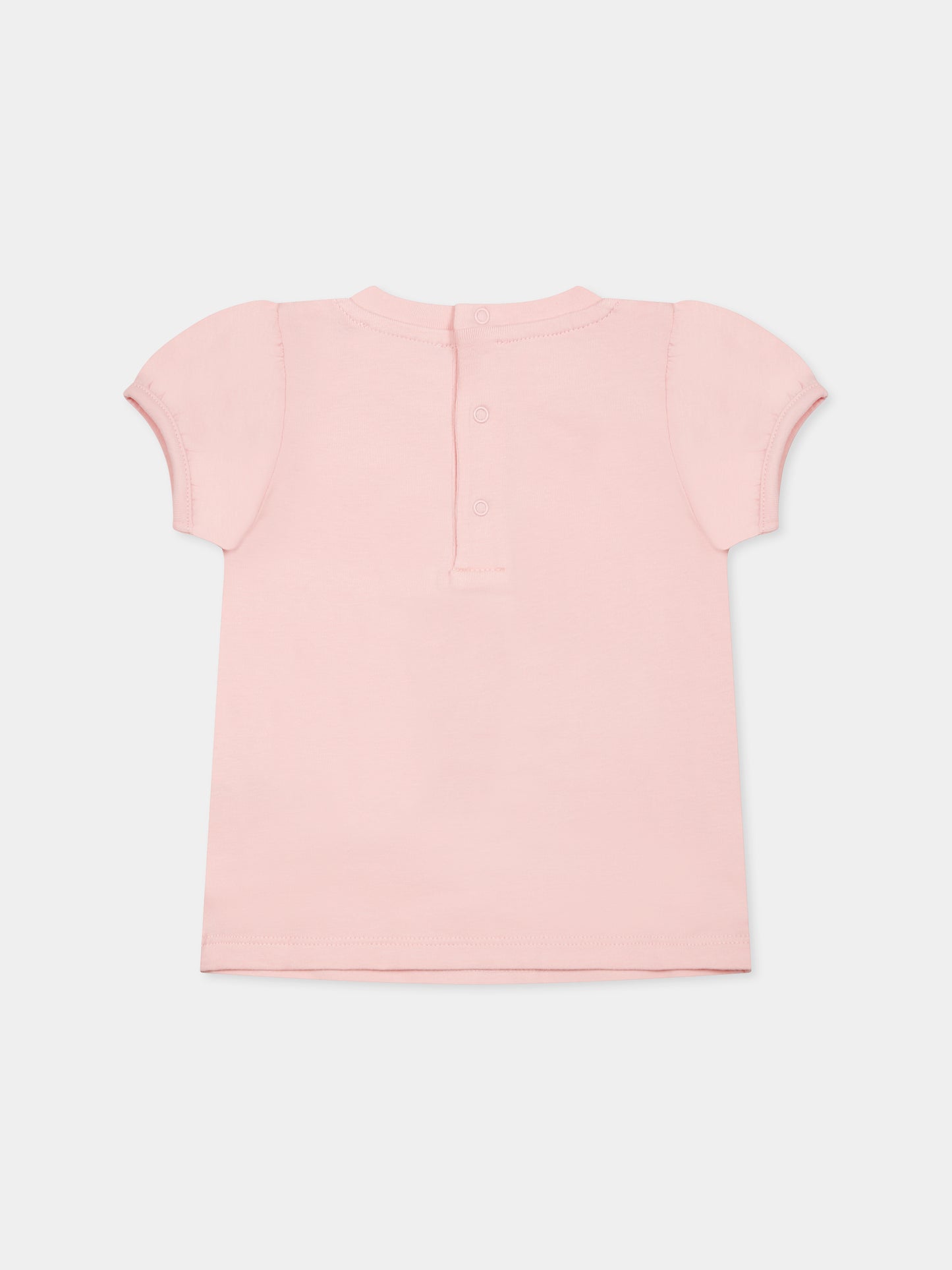 Pink t-shirt for baby girl with Teddy Bear