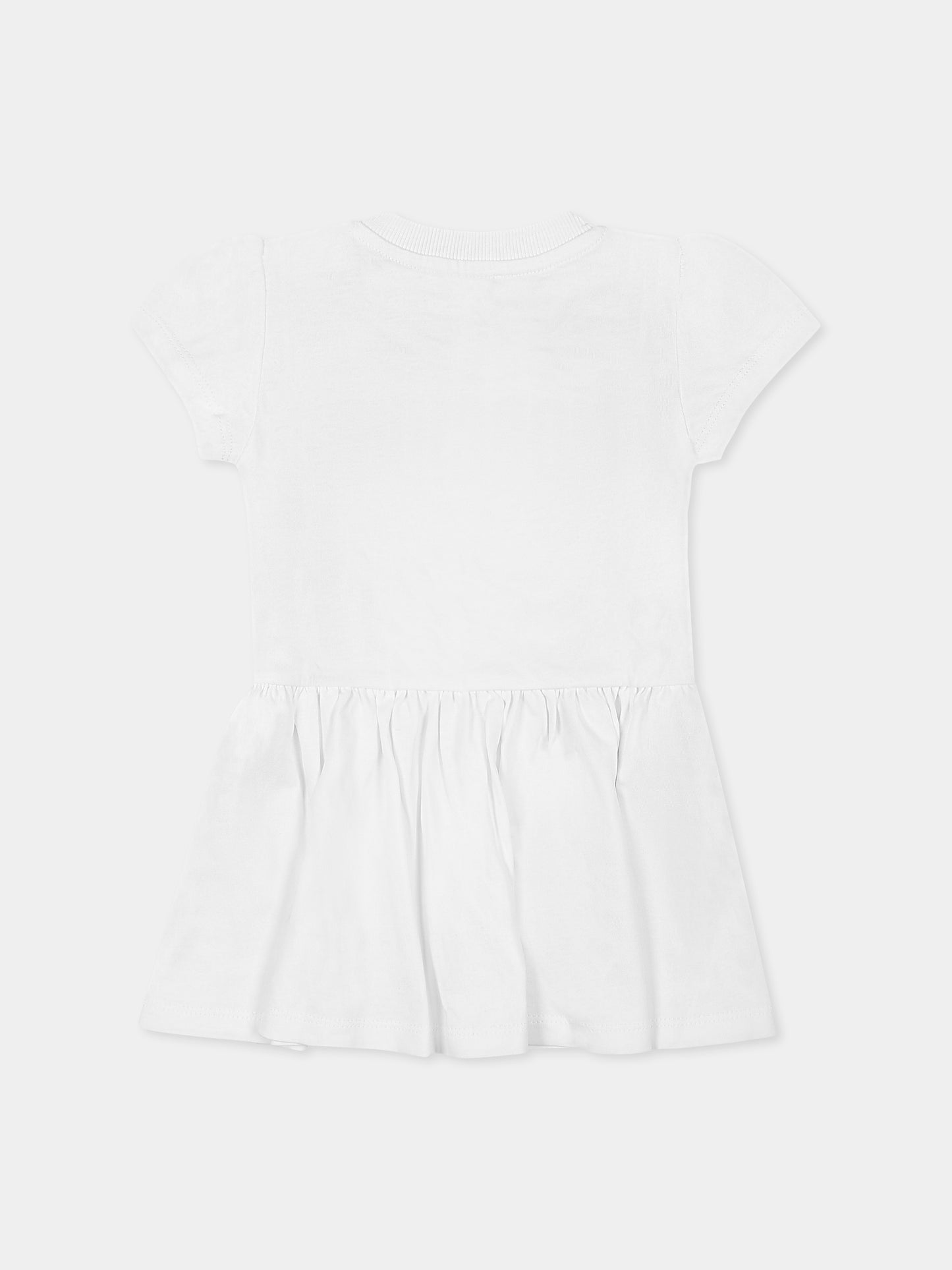 White dress for baby girl with logo