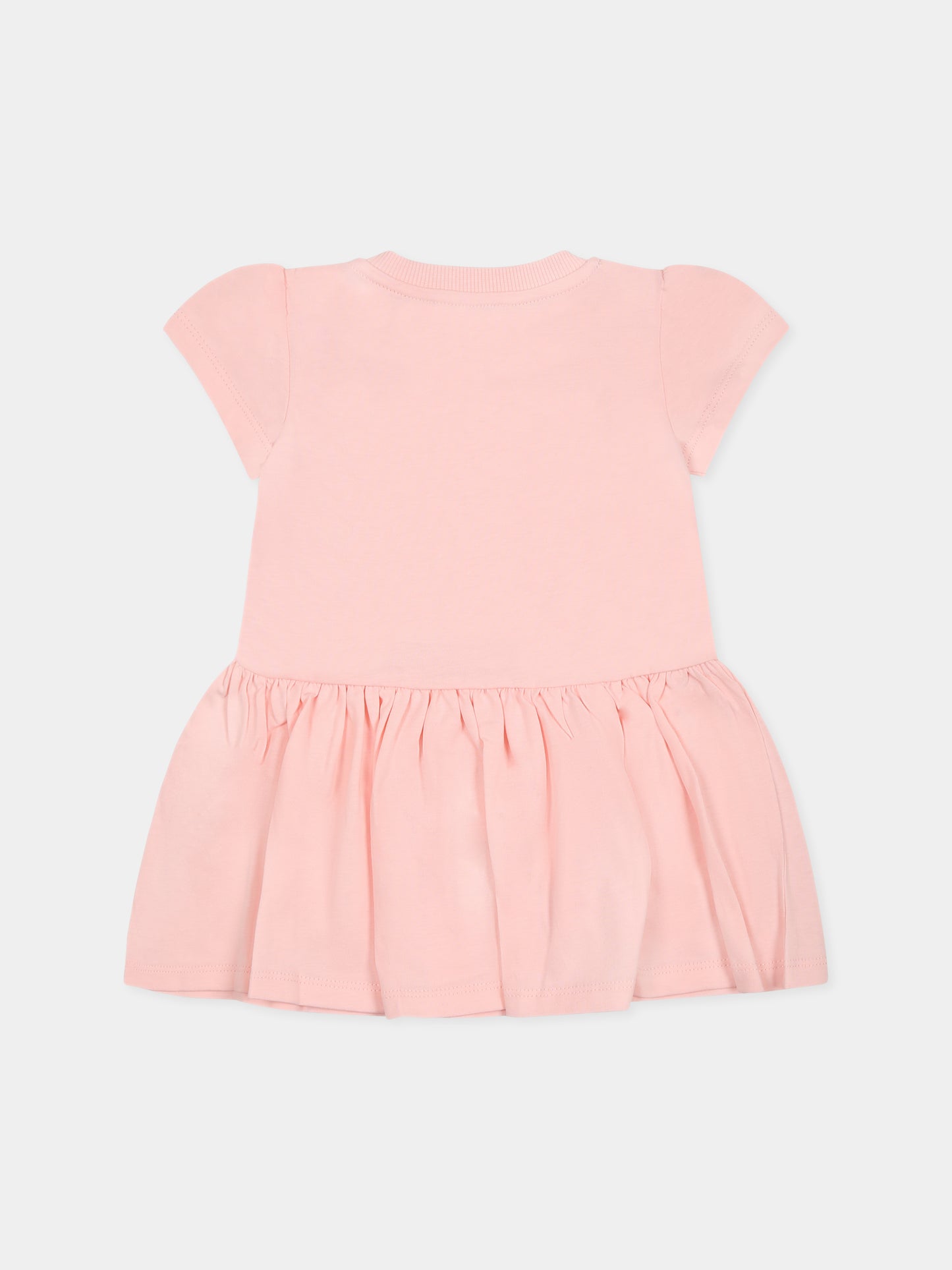 Vestito rosa per neonata con logo,Moschino Kids,MDV0CJ LAA02 50209