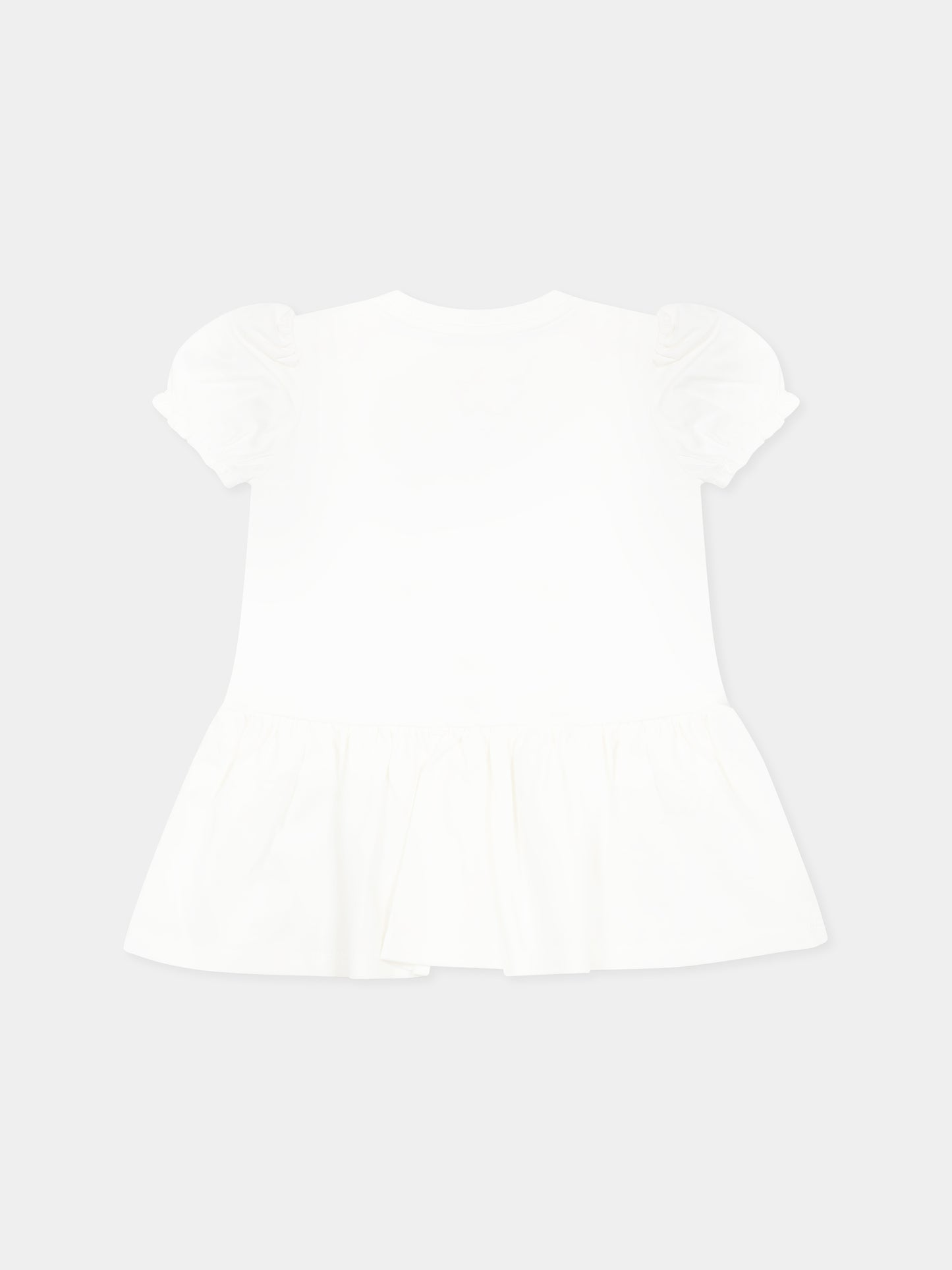 Vestito avorio per neonata con Teddy Bear,Moschino Kids,MDV0CK LBA00 10063