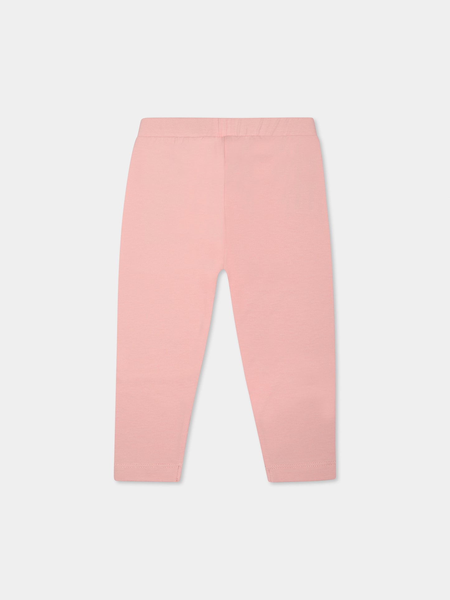Pink legging for baby girl with Teddy Bear