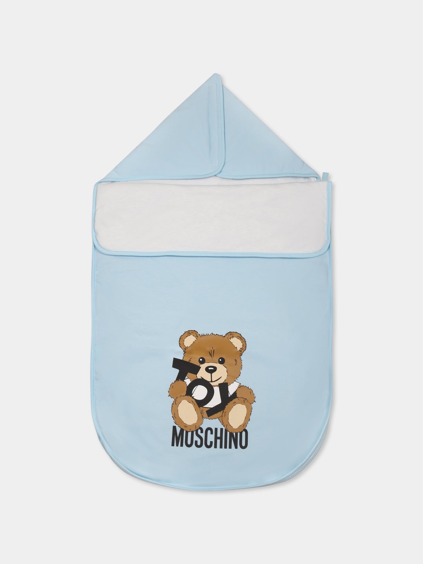 Light blue sleeping bag for baby boy with Teddy Bear