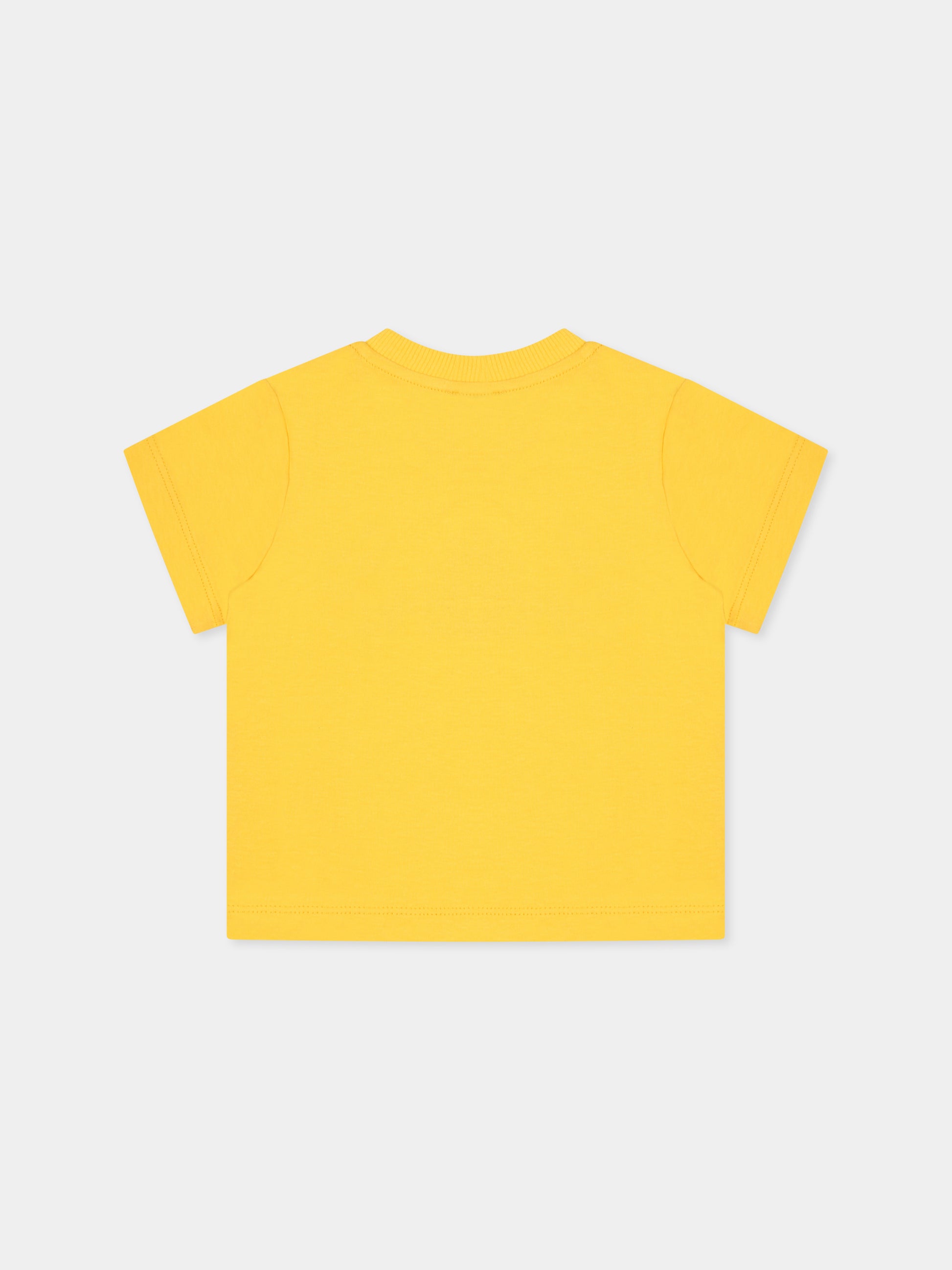T-shirt gialla per neonati con tre Teddy Bears,Moschino Kids,MUM04A LAA03 50577