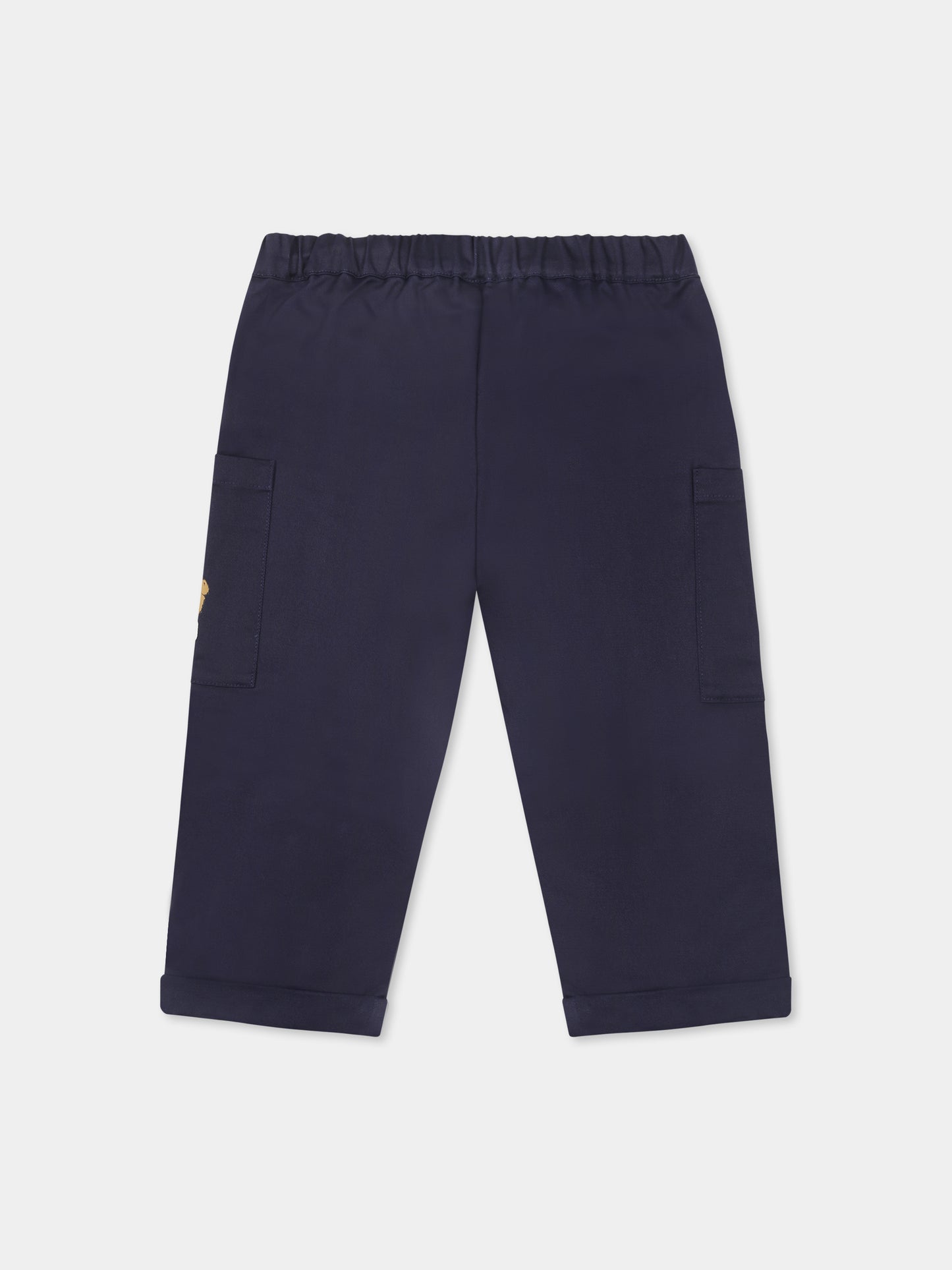 Pantaloni blu per neonato con Teddy Bear,Moschino Kids,MUP05C LPA01 40016