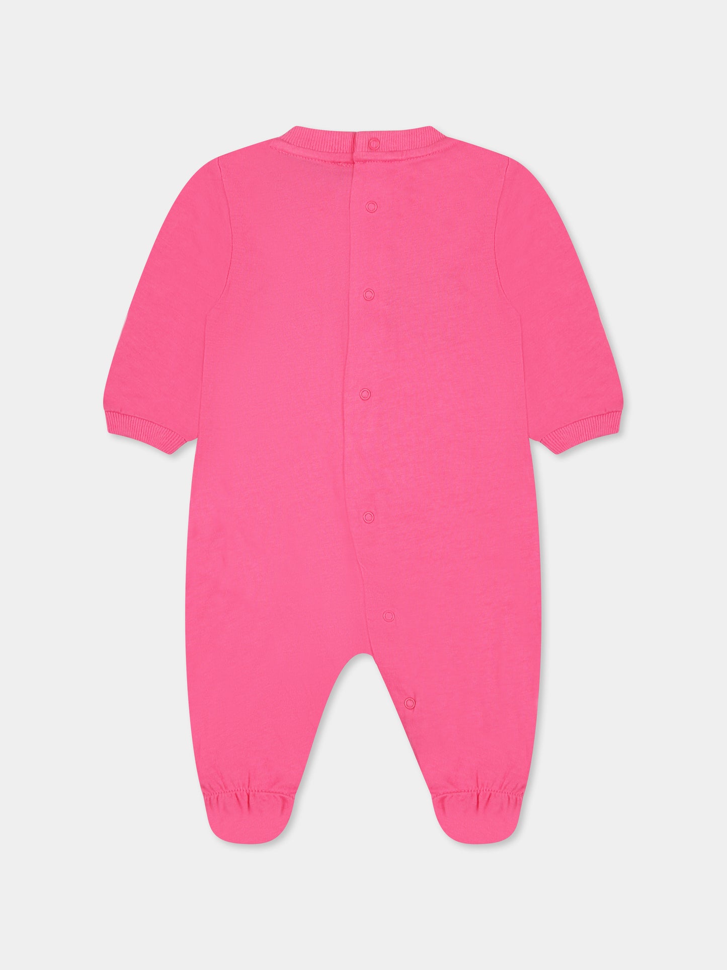 Tutina fucsia per neonata con tre Teddy Bears,Moschino Kids,MUT047 LAA03 50533