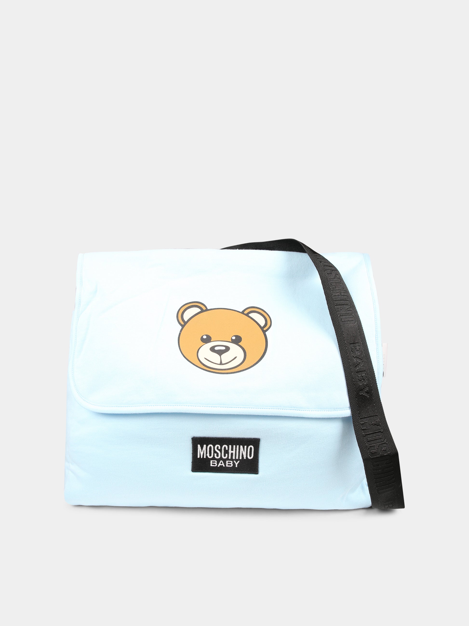 Borsa mamma celeste per neonato con Teddy Bear,Moschino Kids,MUX05B LCA19 40304