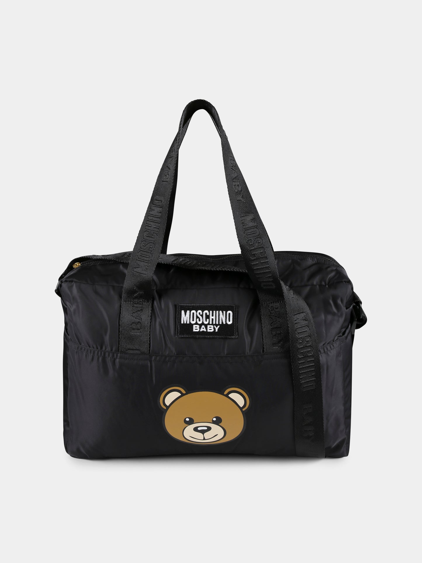 Borsa mamma nera per neonati con Teddy Bear,Moschino Kids,MUX05C L3A89 60100