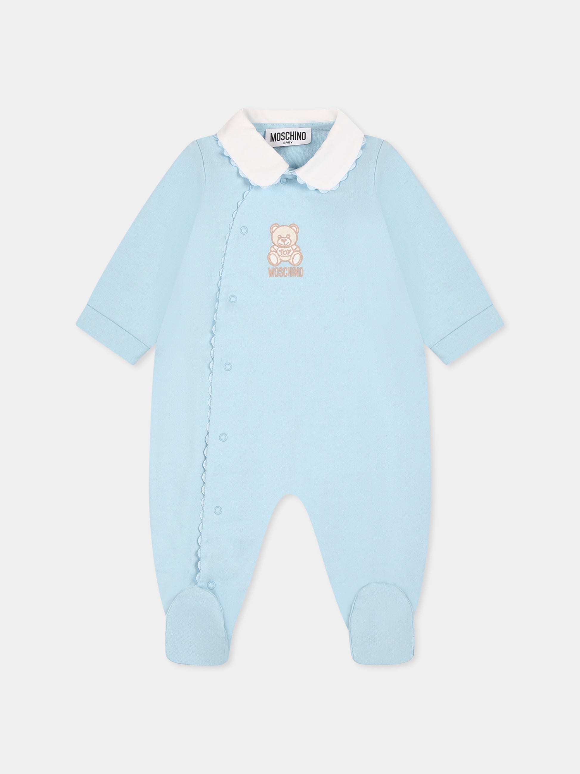 Tutina celeste per neonato con Teddy Bear,Moschino Kids,MUY07L LCA19 40304