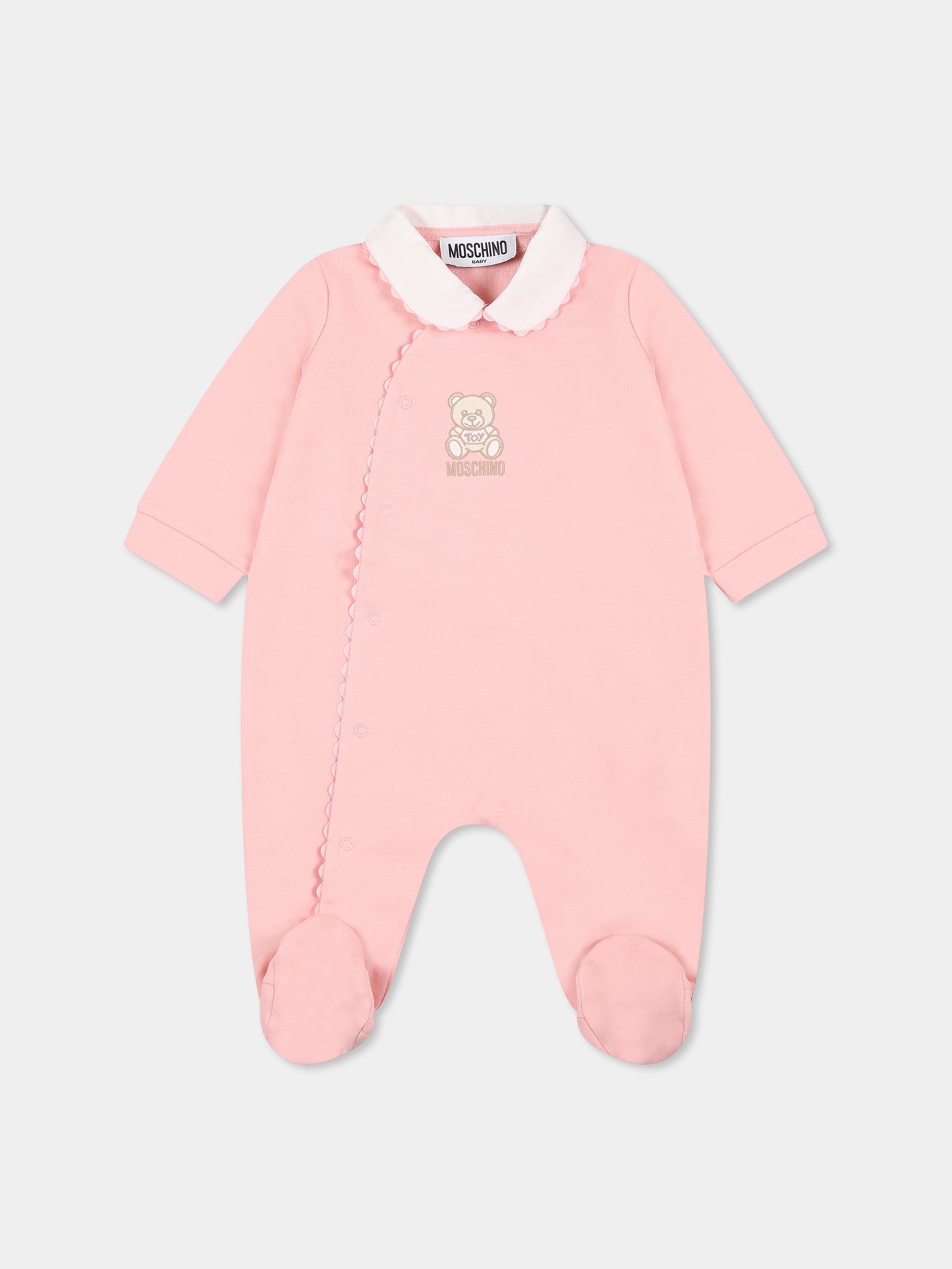 Tutina rosa per neonata con Teddy Bear,Moschino Kids,MUY07L LCA19 50209