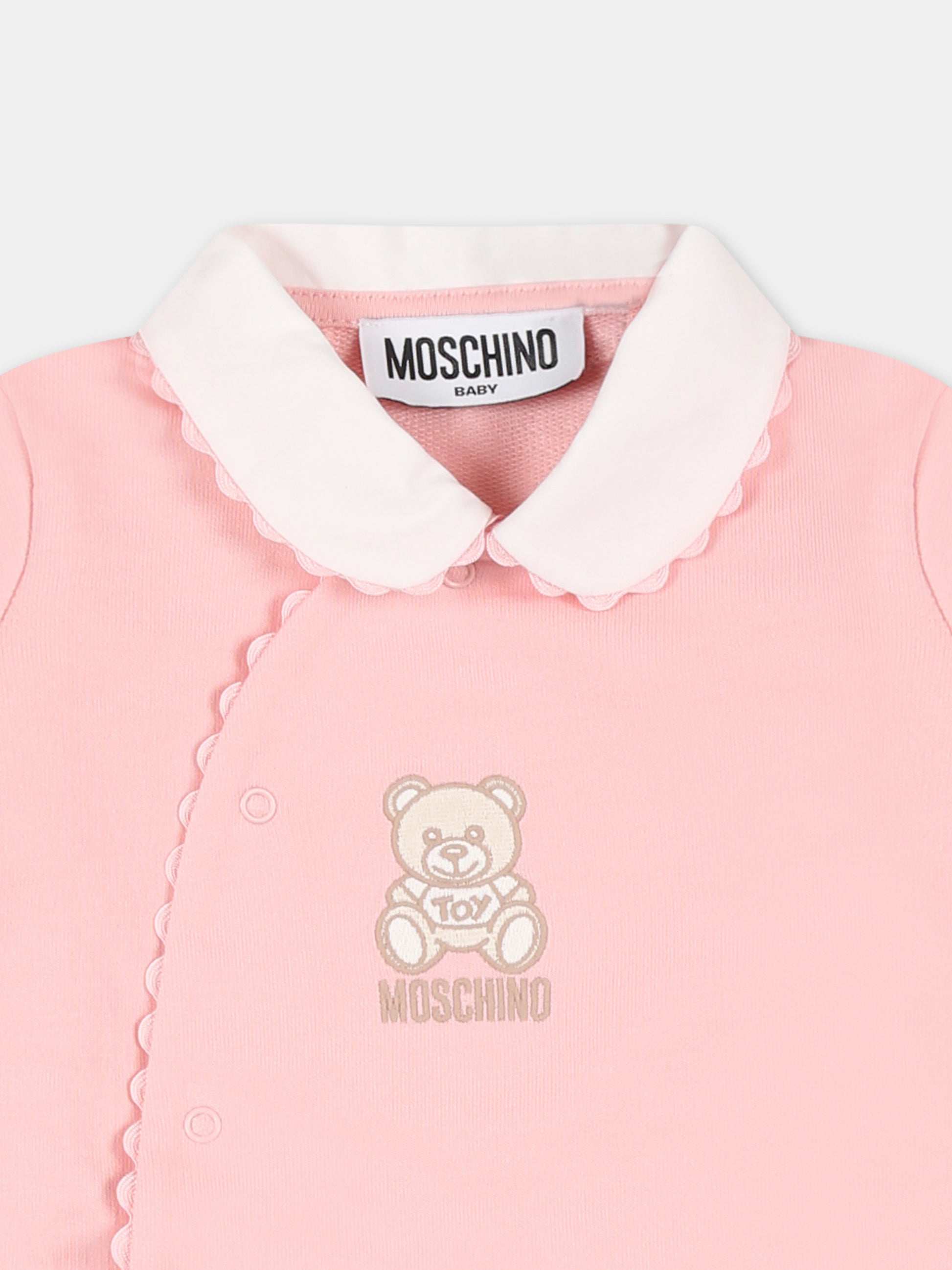 Tutina rosa per neonata con Teddy Bear,Moschino Kids,MUY07L LCA19 50209