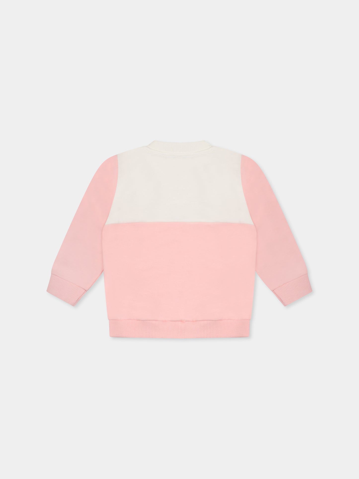 Pink sweatshirt for baby girl with Teddy Bear
