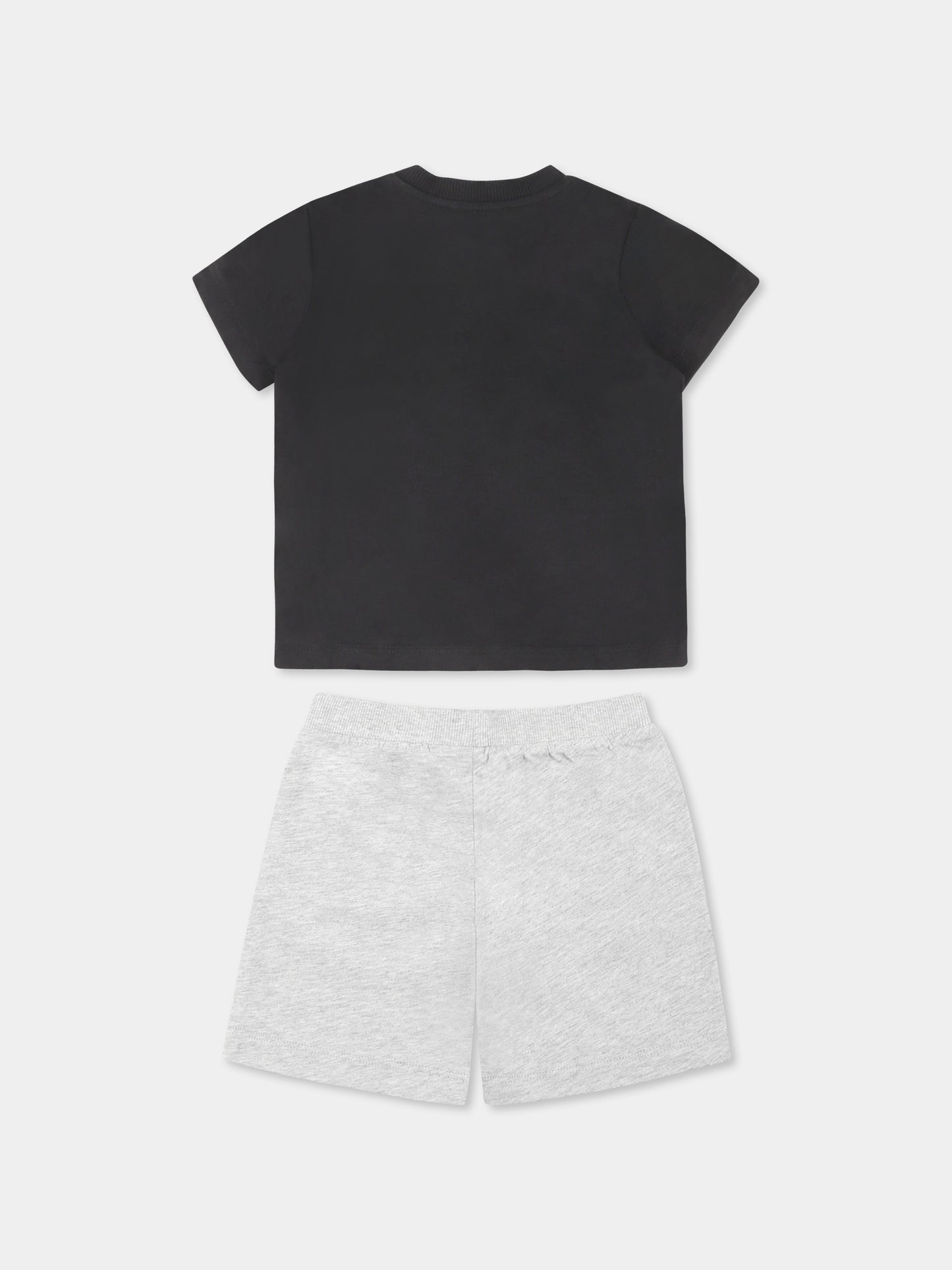 Completo multicolor per neonato con tre Teddy Bears e logo,Moschino Kids,MZG00M LAA03 82213