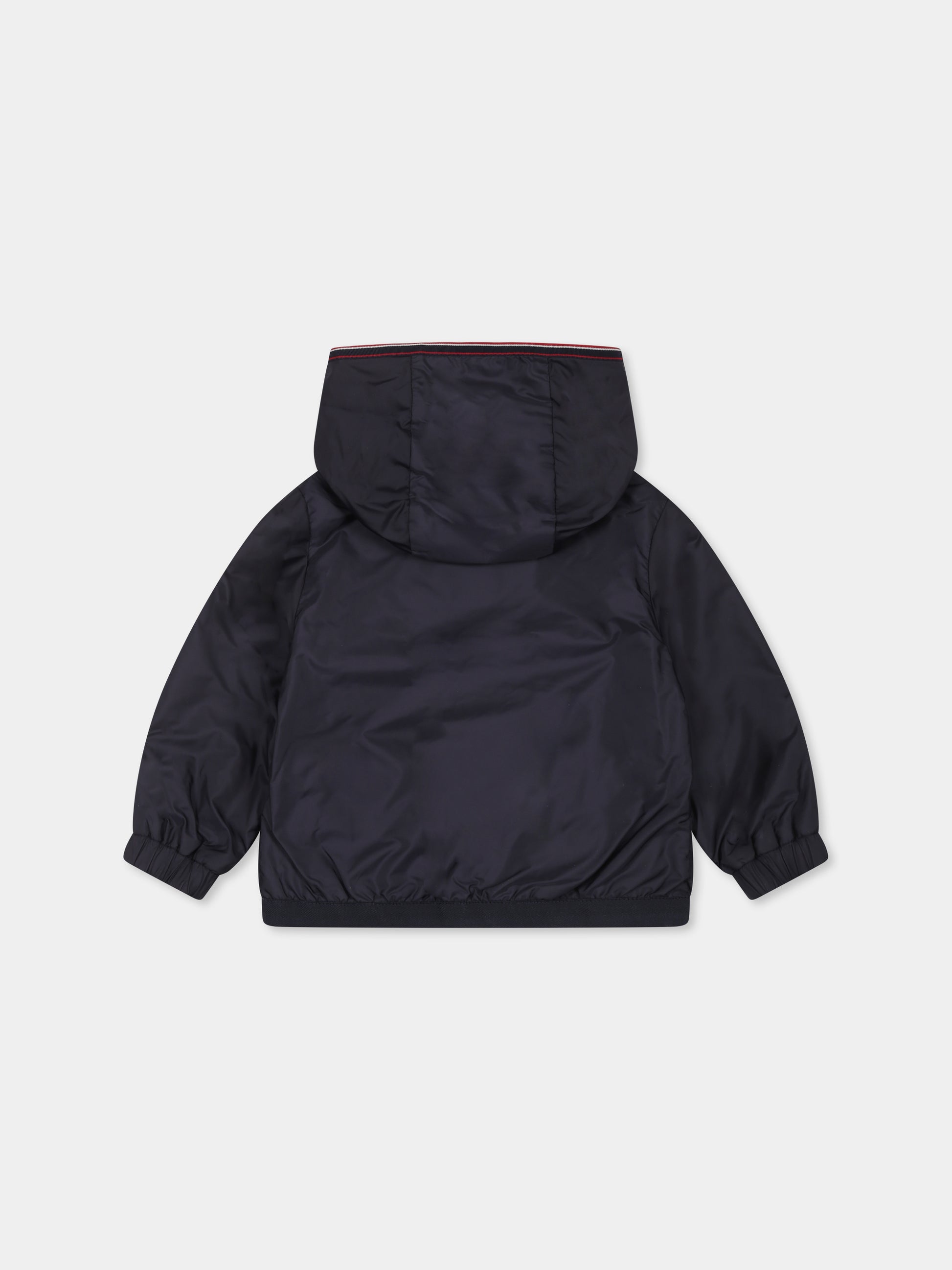 Giacca a vento Anton blu per neonato con logo,Moncler Kids,K1951 1A00022 53A5E 742