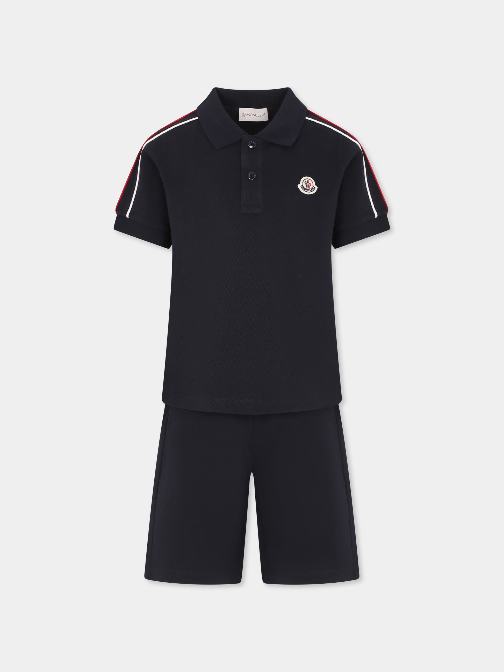 Completo blu per bambino con logo,Moncler Kids,K1954 8M00012 89ALK 778
