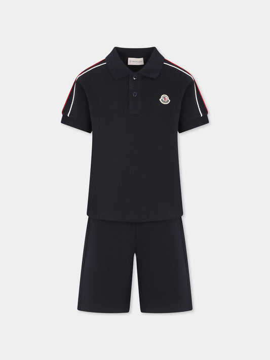 Completo blu per bambino con logo,Moncler Kids,K1954 8M00012 89ALK 778