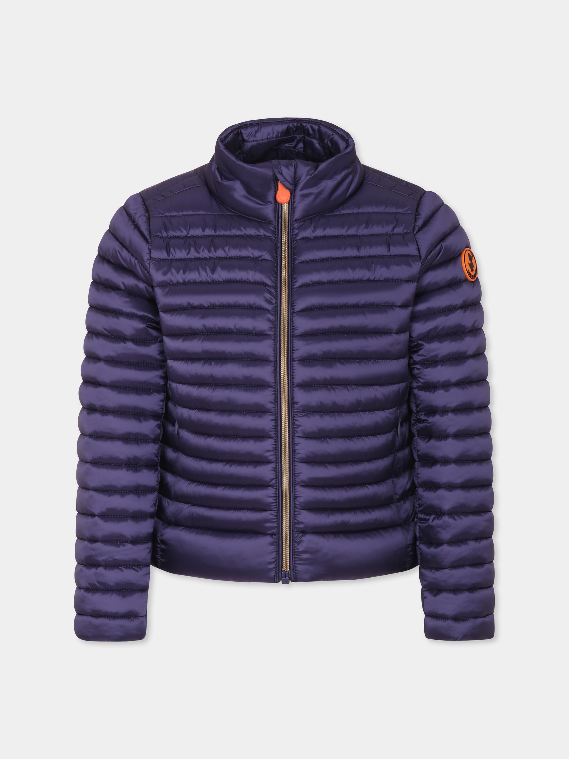 Piumino  Aya blu per bambina con logo,Save The Duck Kids,J31058G IRIS20 90000