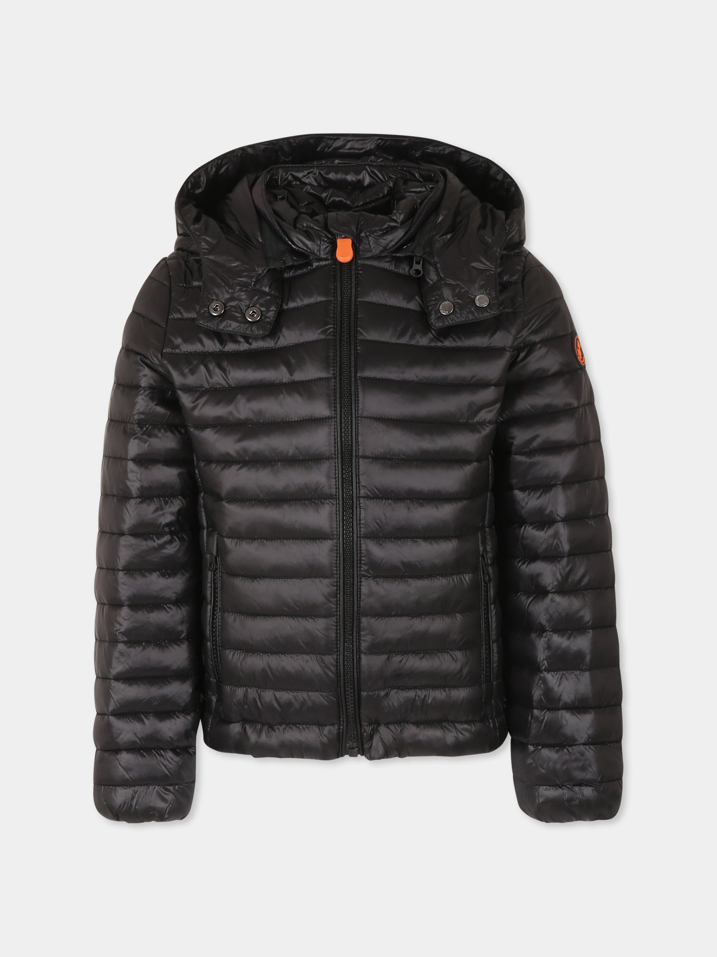 Piumino Verena nero per bambina con logo,Save The Duck Kids,J32179G LOVY20 10000