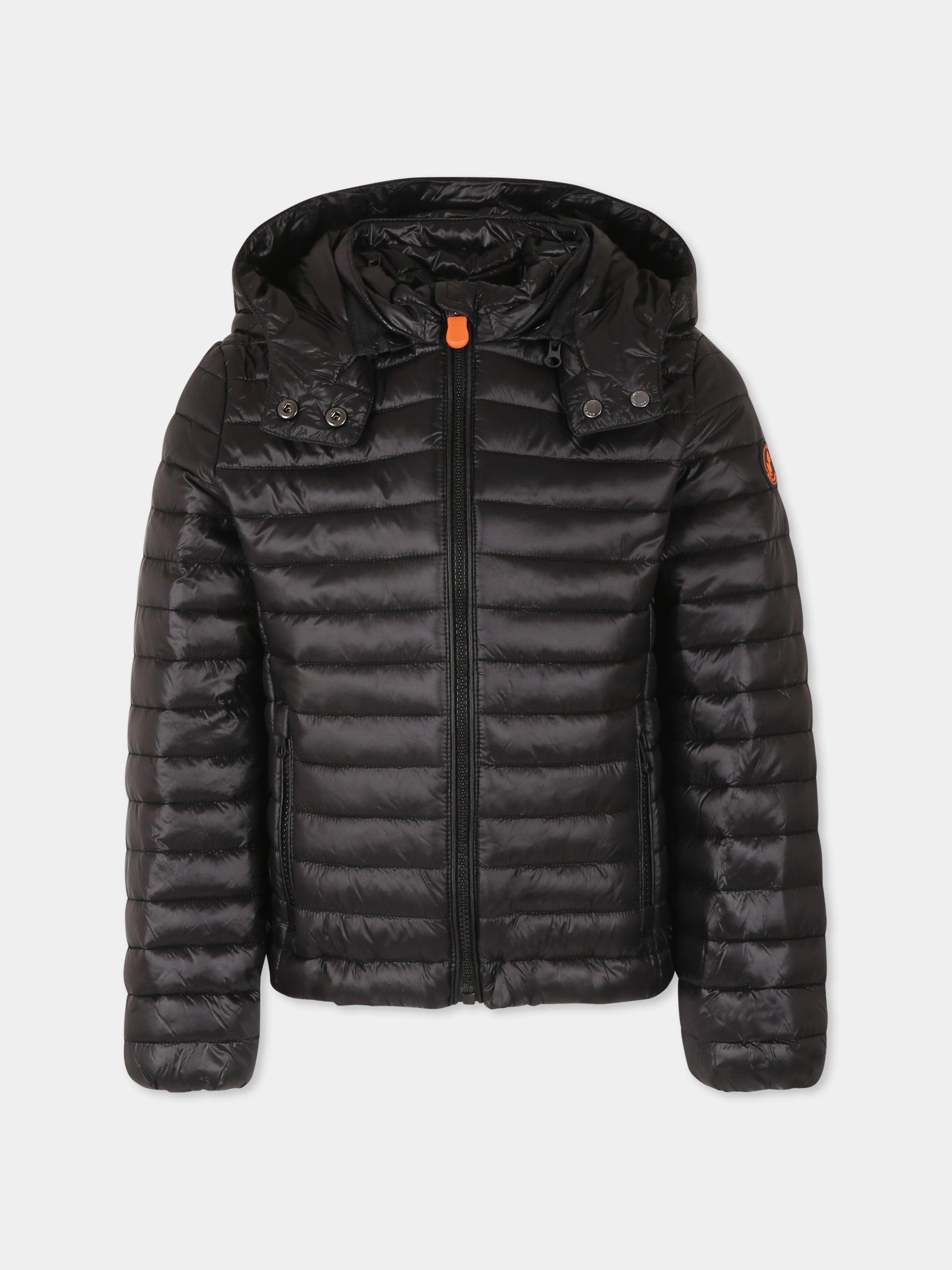 Piumino Verena nero per bambina con logo,Save The Duck Kids,J32179G LOVY20 10000
