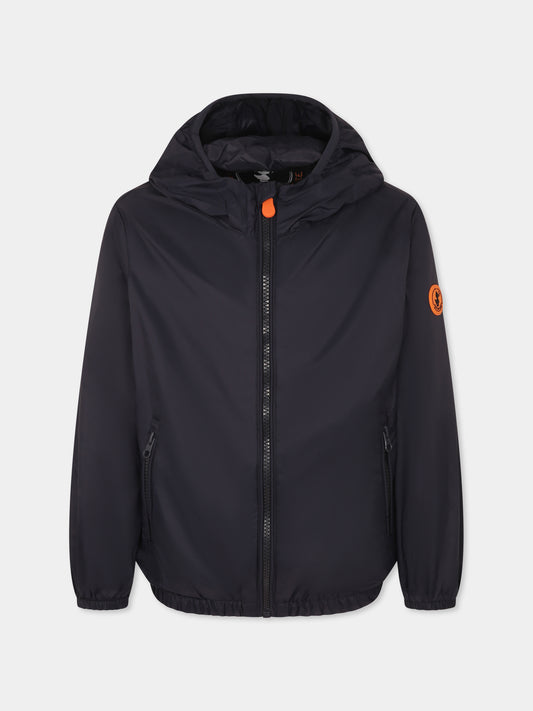 Giacca a vento Vinton blu per bambini con logo,Save The Duck Kids,J30067X GIGO20 90010