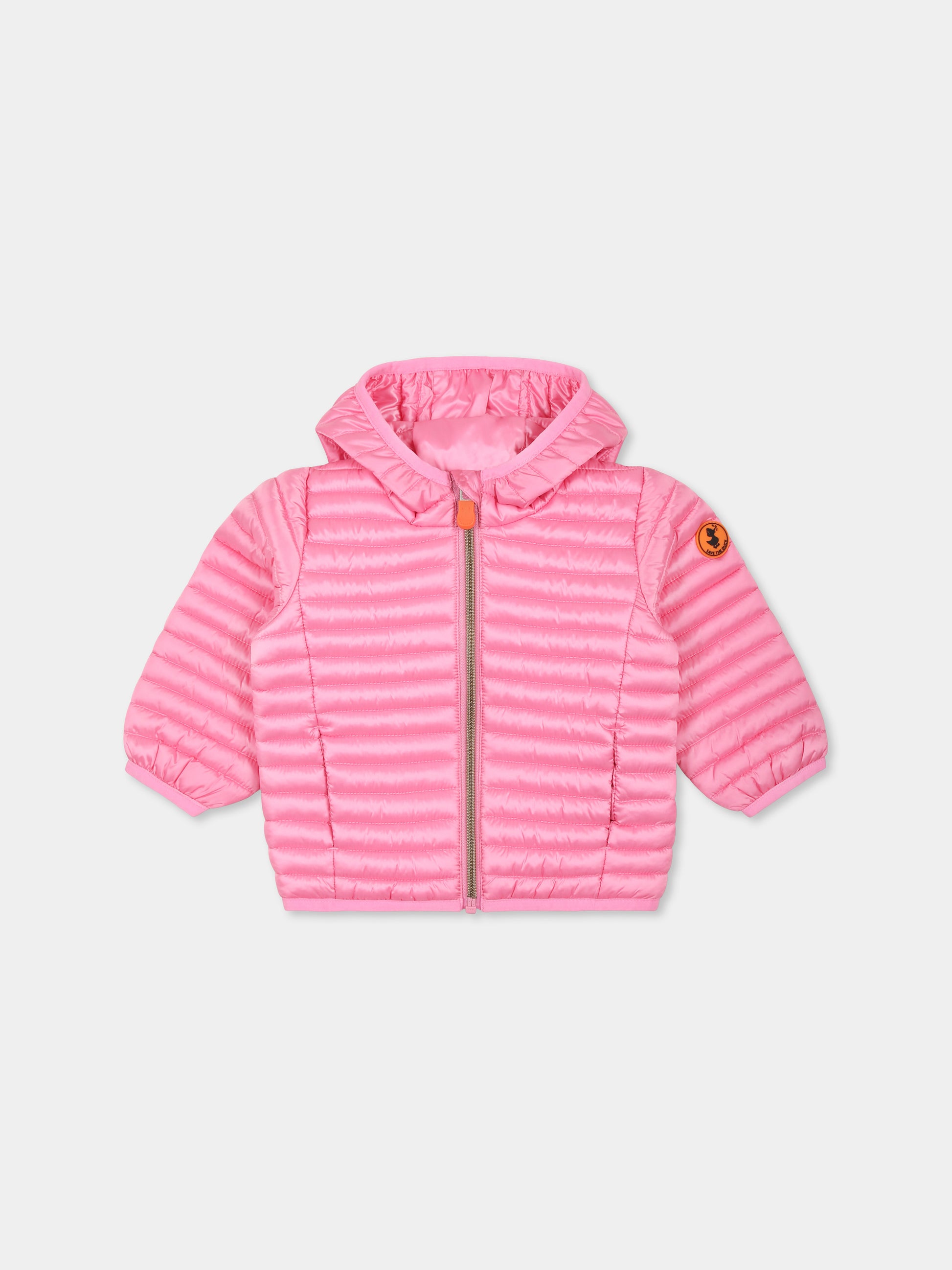 Piumino Lucy rosa per neonata con logo,Save The Duck Kids,I30005G IRIS20 80018
