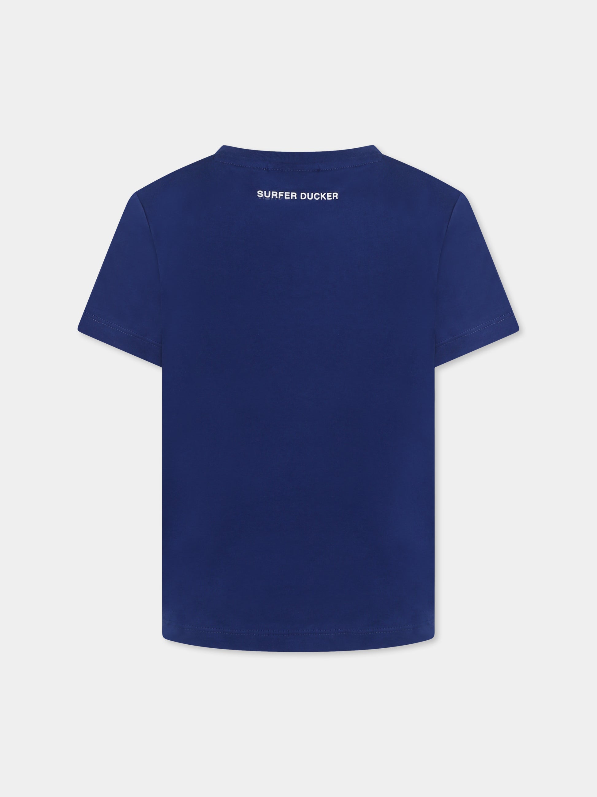 T-Shirt blu Surfer Ducker per bambini,Save The Duck Kids,JT1732X BESY20 90025