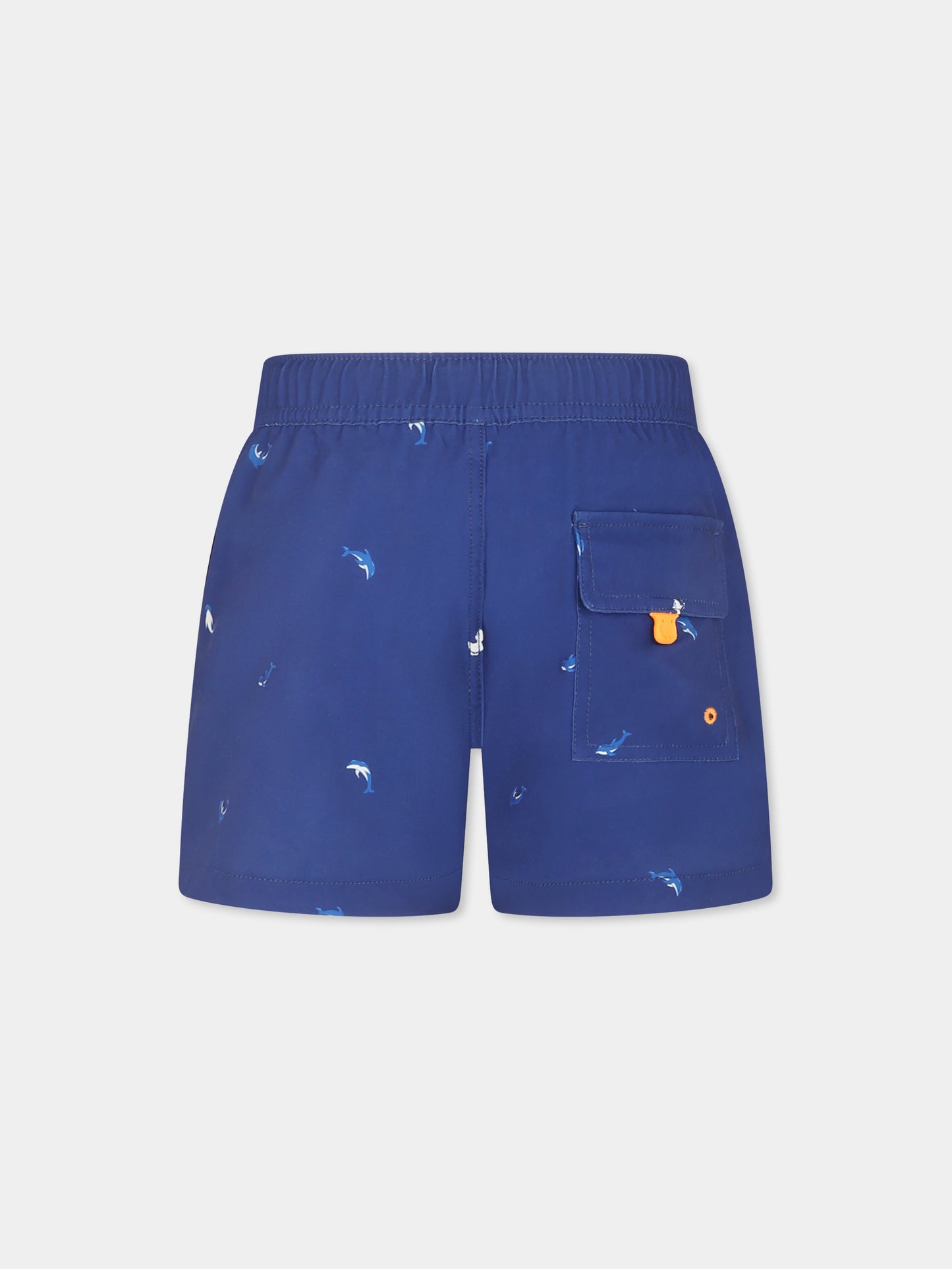 Boxer mare blu per bambino con delfino all over,Save The Duck Kids,JW1231B SIPO20 21414