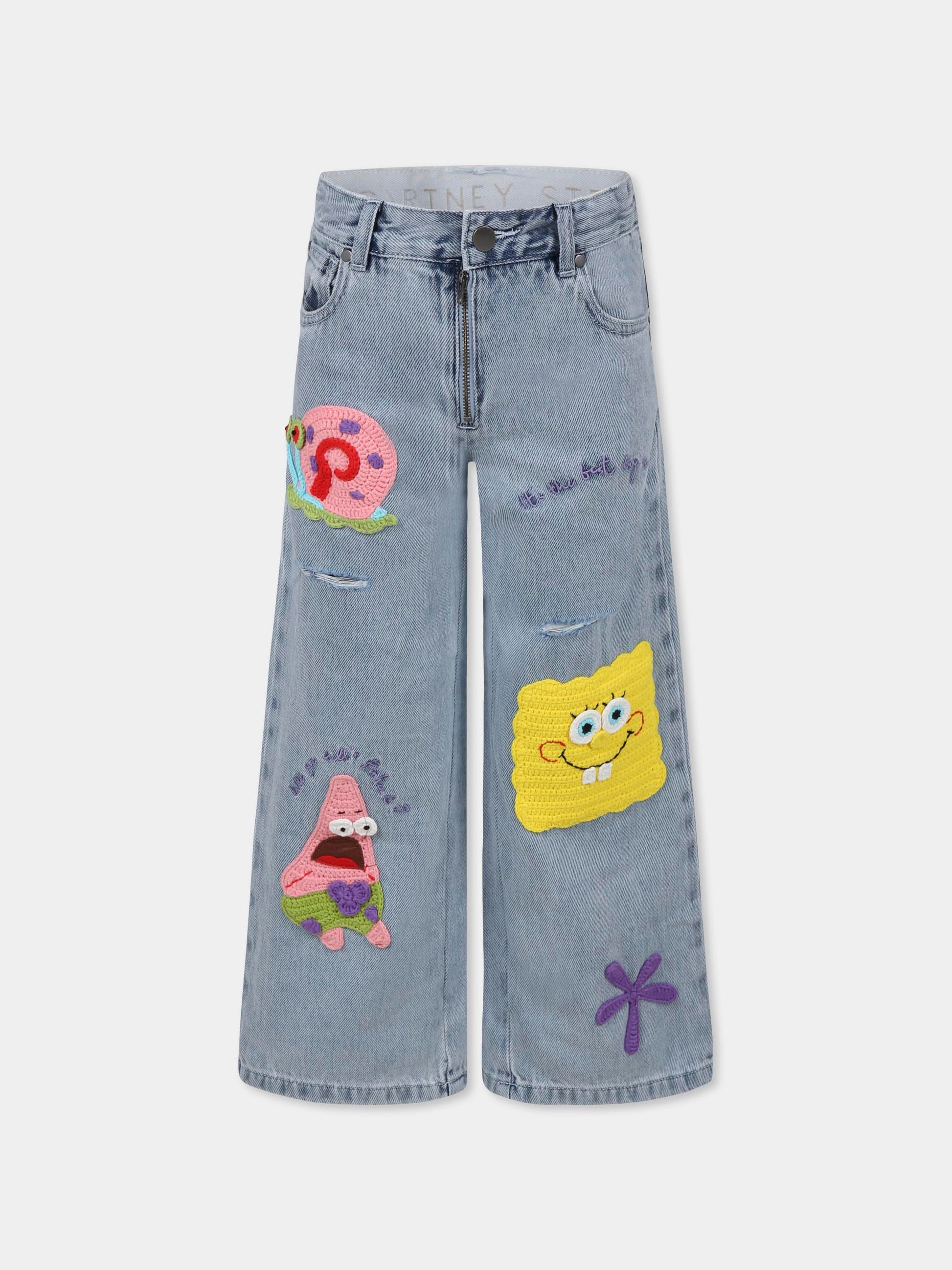 Jeans denim per bambina con SpongeBob,Stella Mccartney Kids,TW6F10 Z0746 600