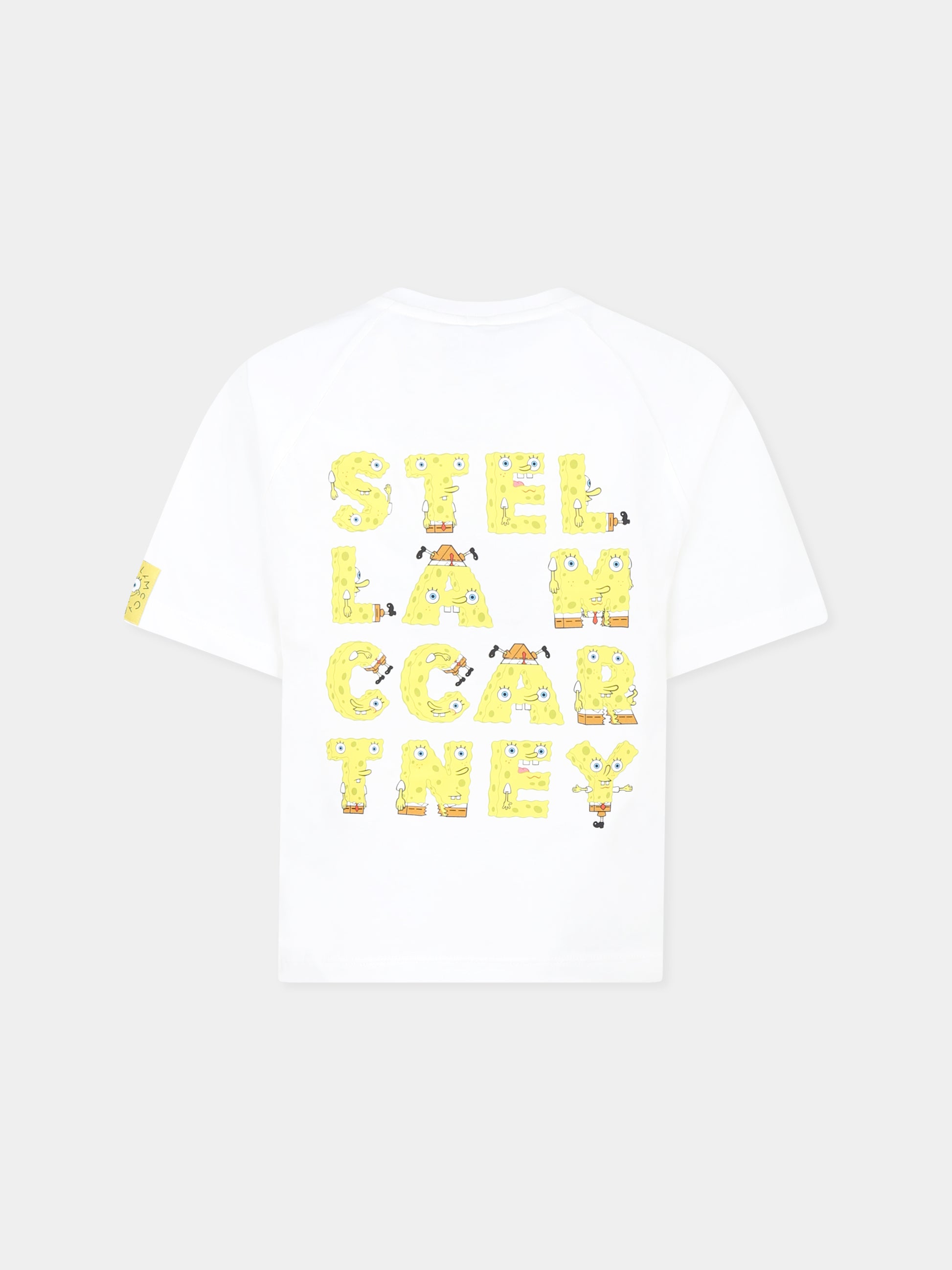 T-shirt bianca per bambino con SpongeBob,Stella Mccartney Kids,TW8D61 Z0434 101