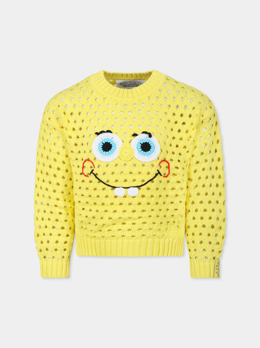 Maglione giallo per bambina con SpongeBob,Stella Mccartney Kids,TW9A80 Z1876 244