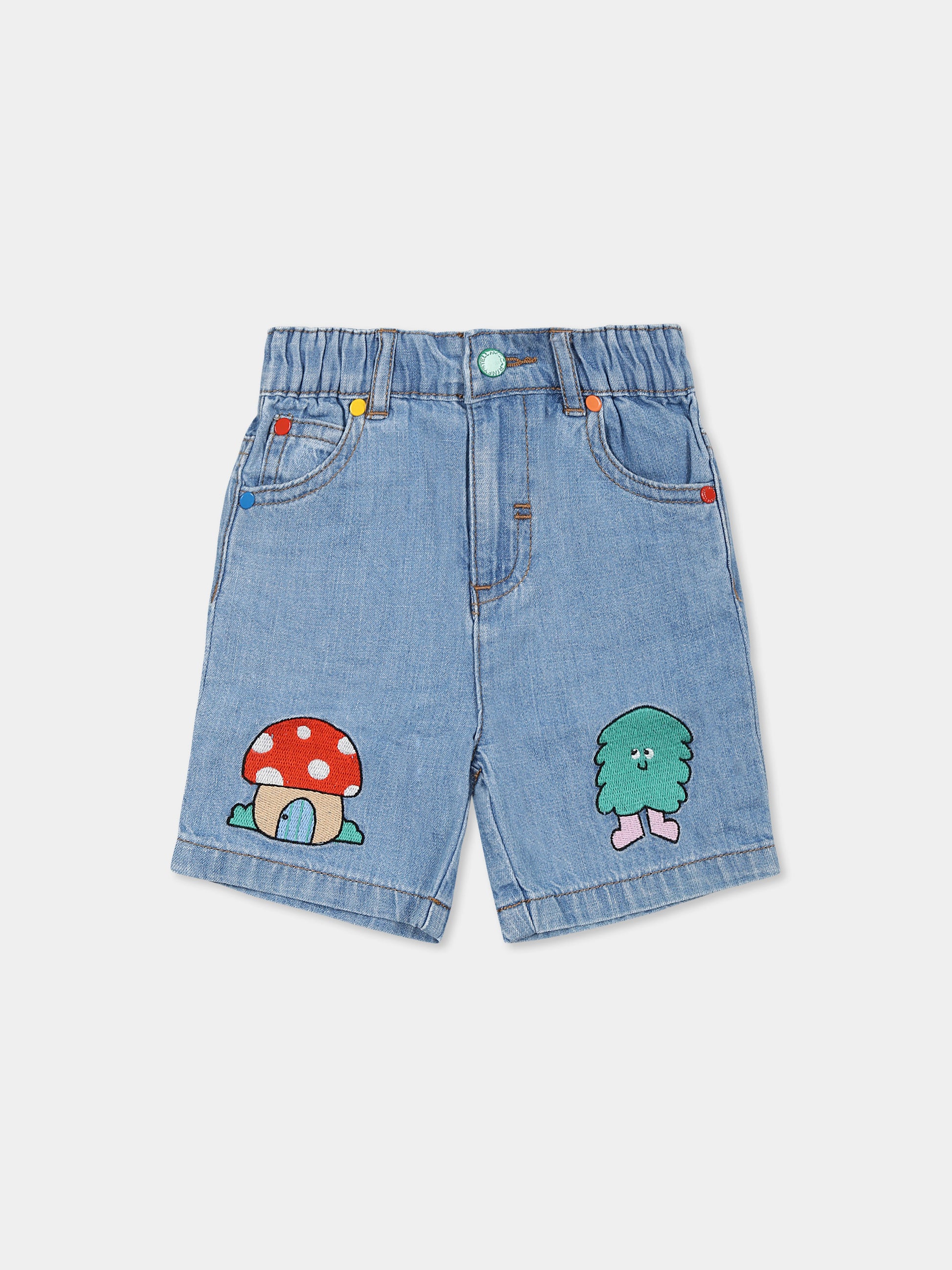 Shorts blu per neoanto con ricami,Stella Mccartney Kids,TW6559 Z0522 601