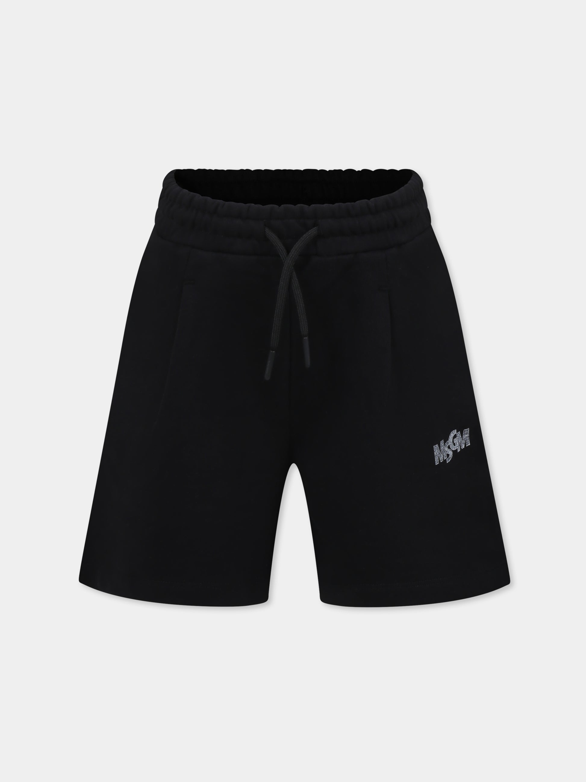 Shorts neri per bambino con logo,Msgm Kids,S5MSJBBE275 110