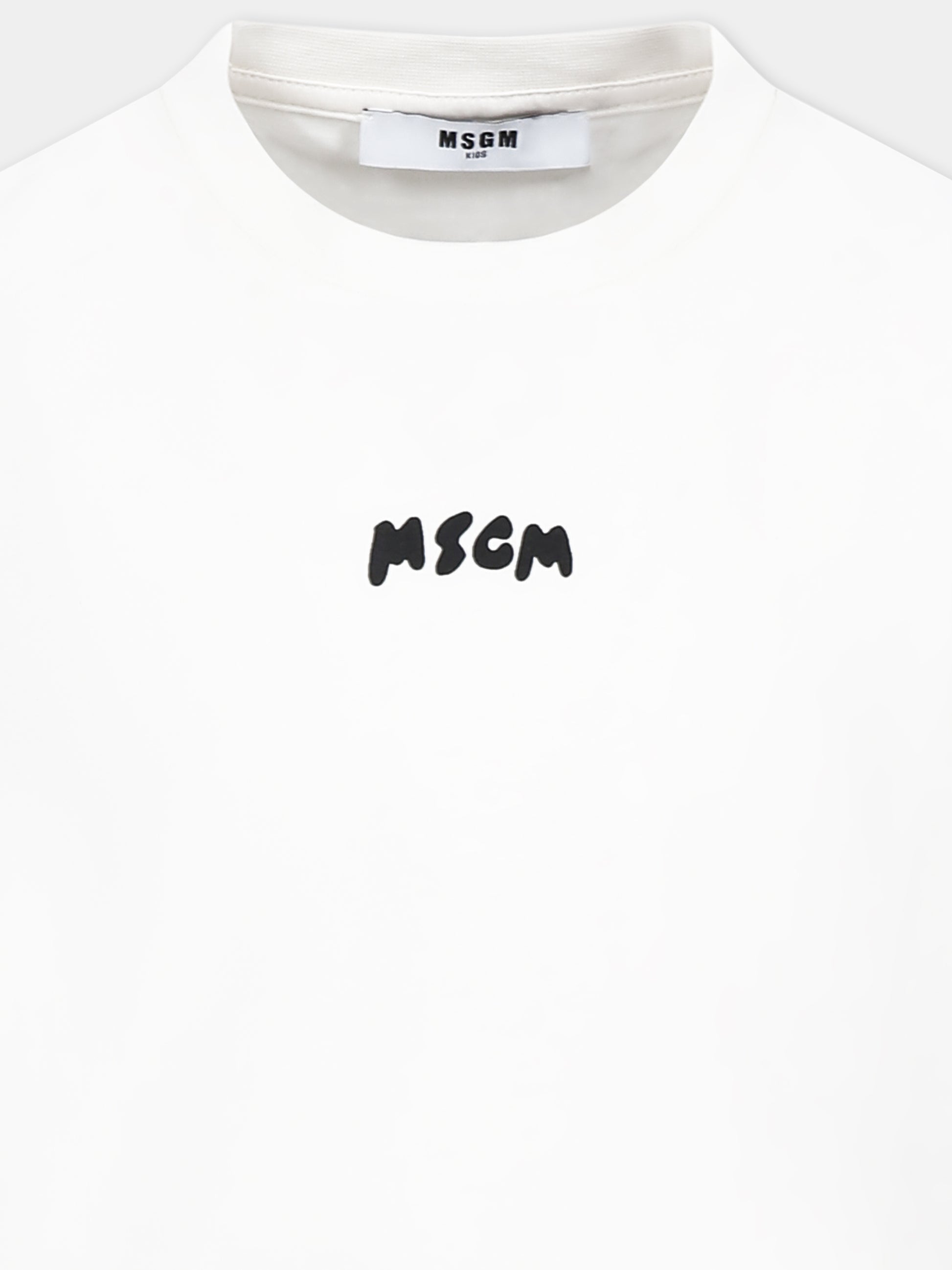 Canotta avorio per bambino con logo,Msgm Kids,S5MSJBTH007 013