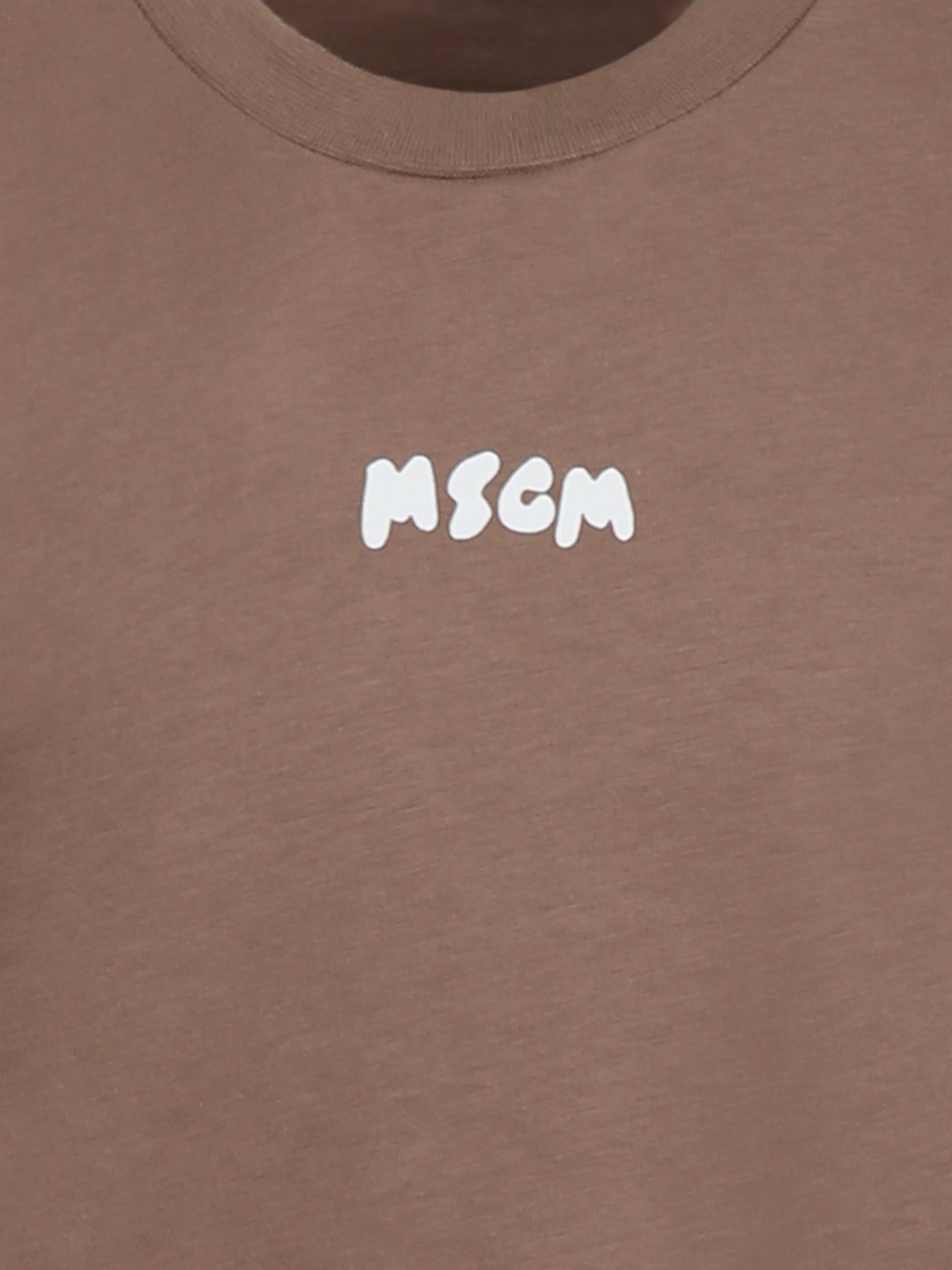 Canotta marrone per bambino con logo,Msgm Kids,S5MSJBTH007 MS008