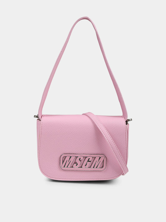 Borsa rosa per bambina con logo,Msgm Kids,S5MSJGBA192 MS003