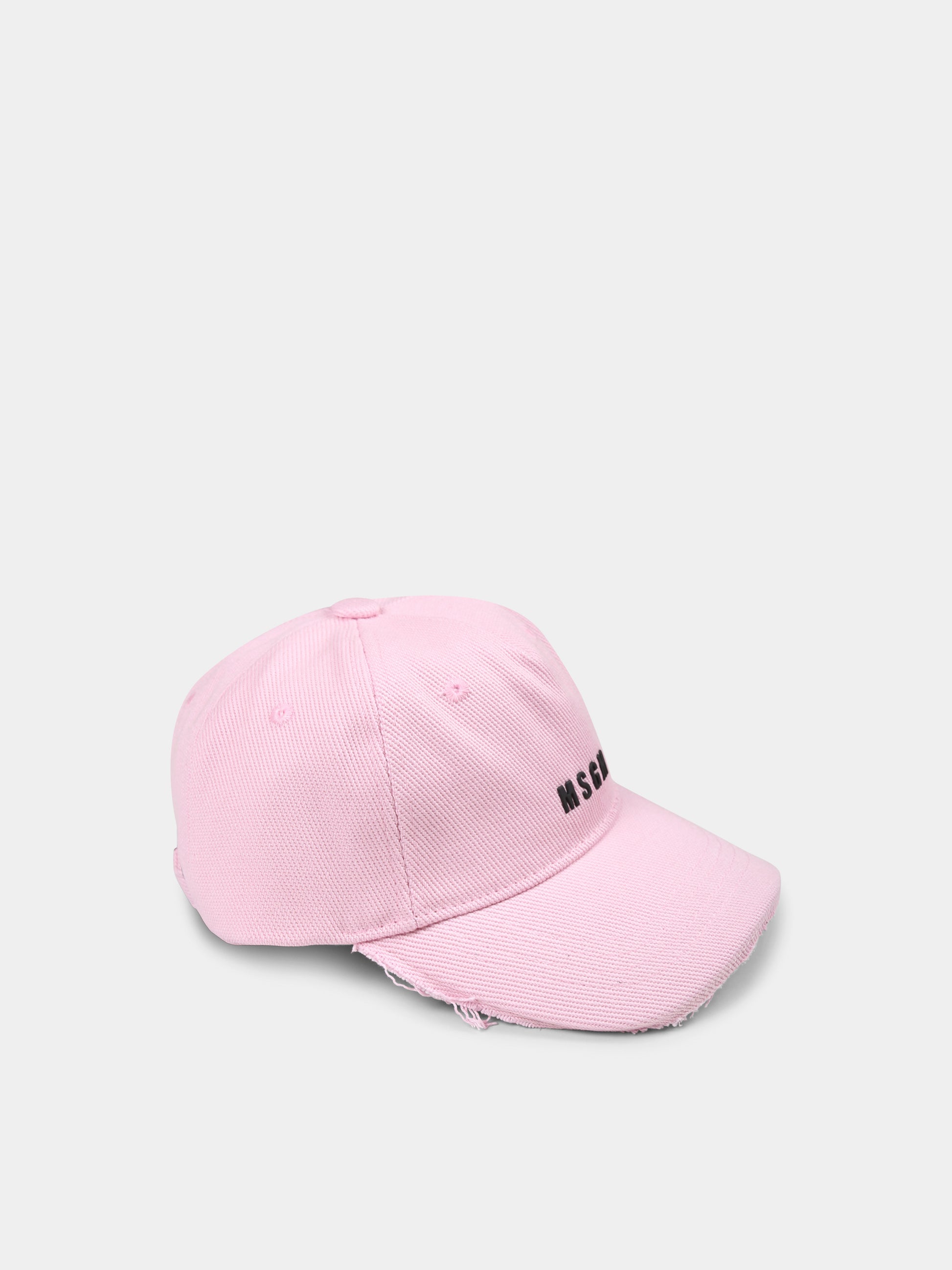 Cappello rosa per bambina con logo,Msgm Kids,S5MSJGBC196 MS003