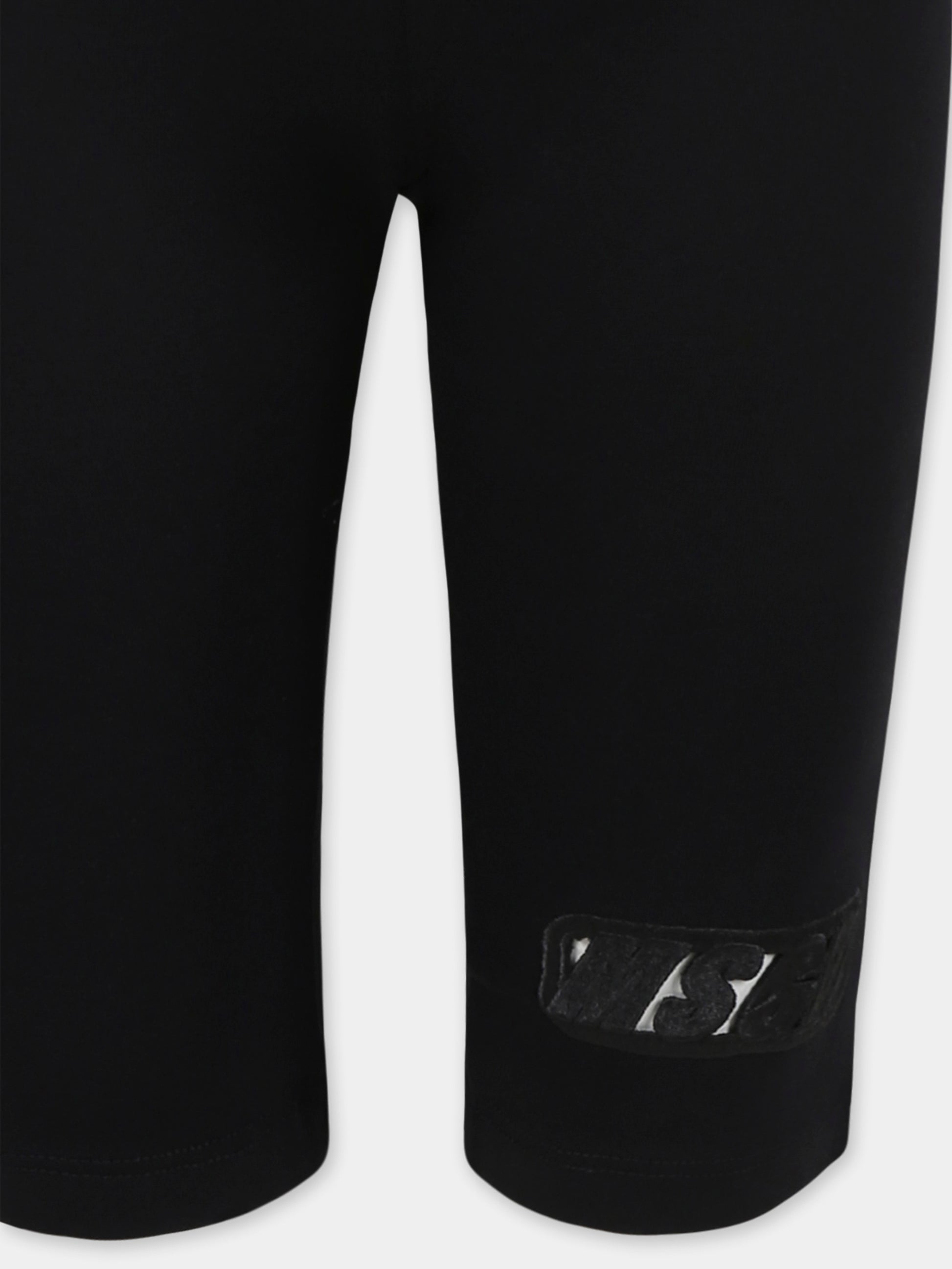 Shorts neri per bambina con logo,Msgm Kids,S5MSJGCL087 110