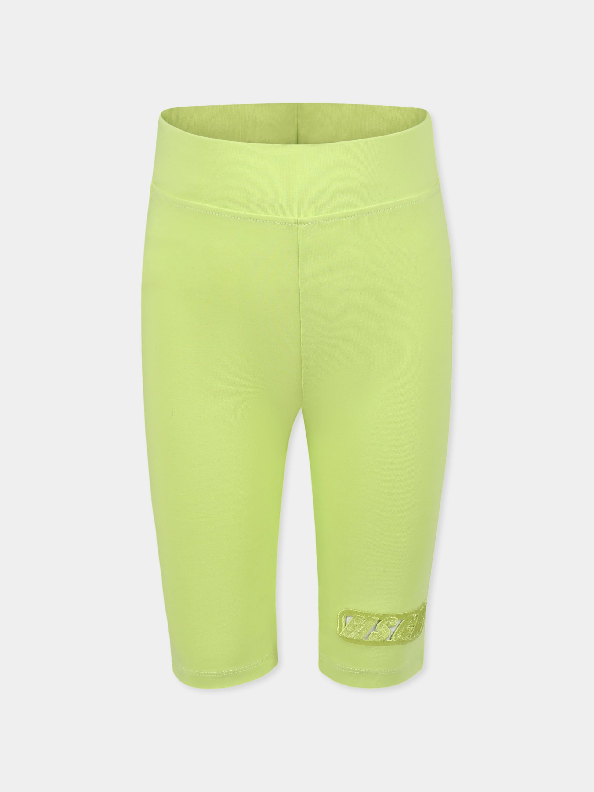 Shorts verdi per bambina con logo,Msgm Kids,S5MSJGCL087 086