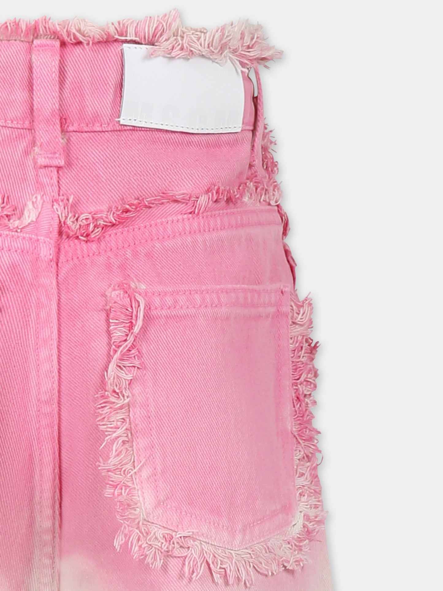 Jeans rosa per bambina con logo,Msgm Kids,S5MSJGDP134 MS003