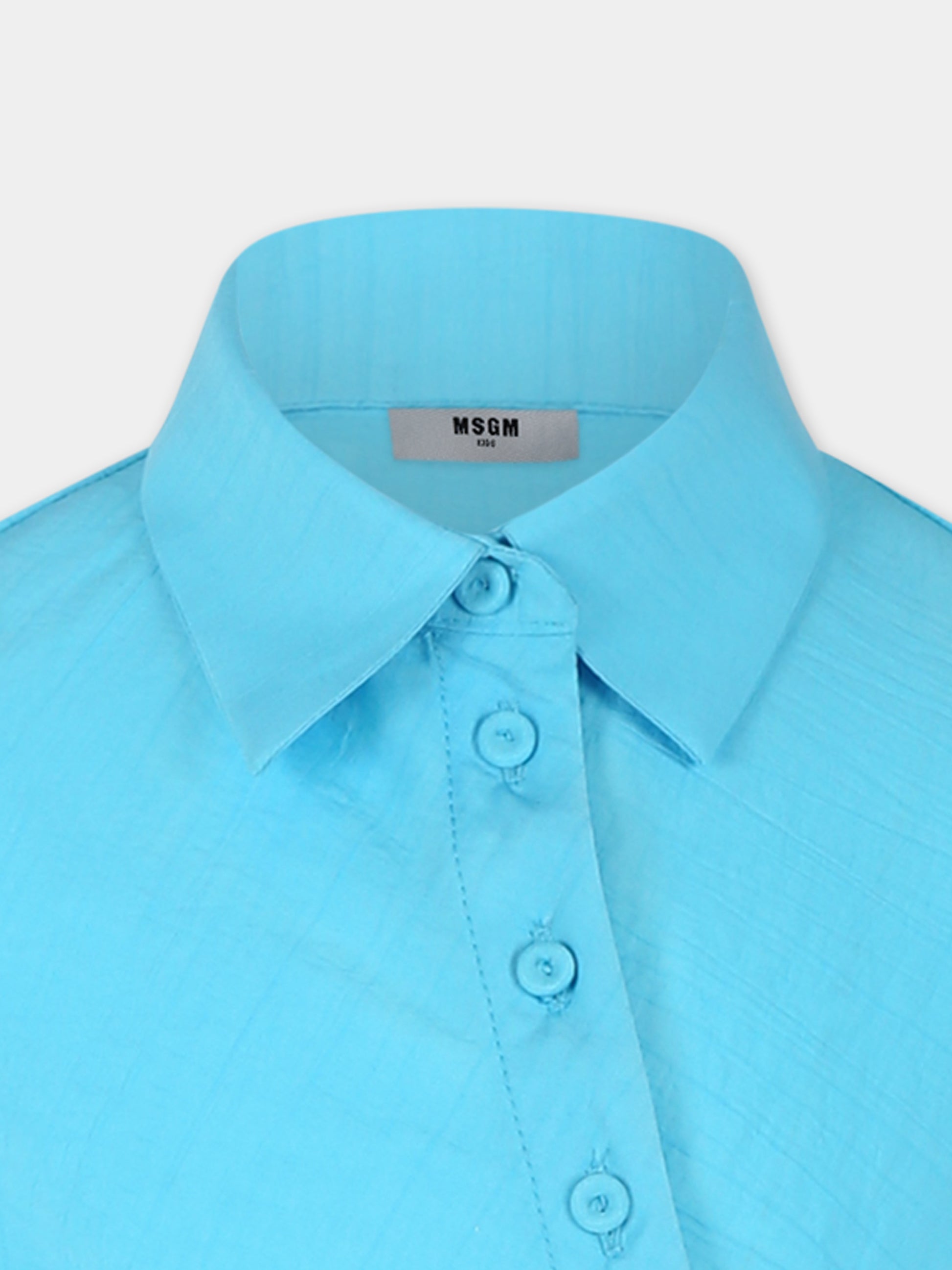 Vestito azzurro per bambina con logo,Msgm Kids,S5MSJGDR147 MS005