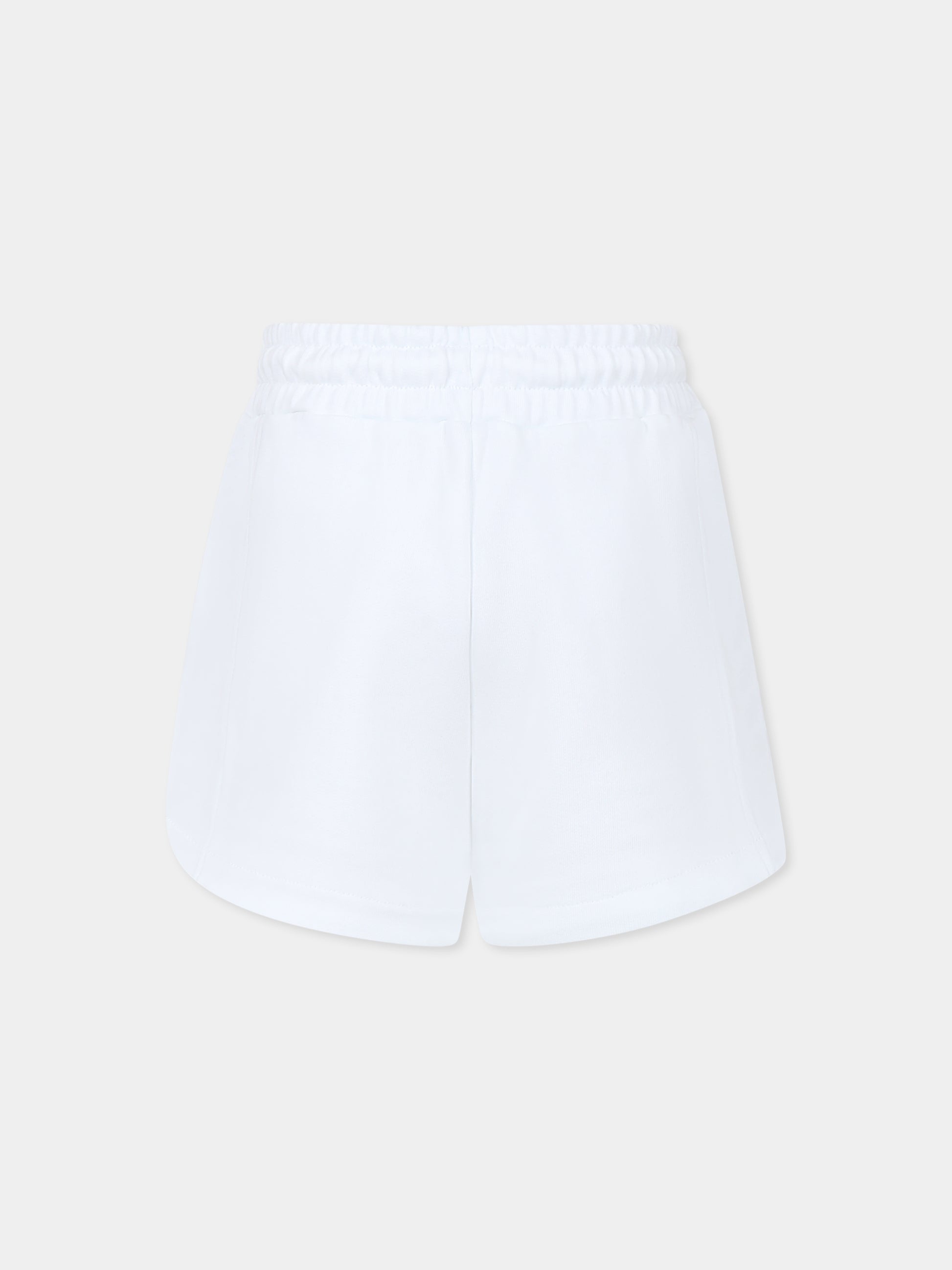 Shorts bianchi per bambina con logo,Msgm Kids,S5MSJGSH095 001