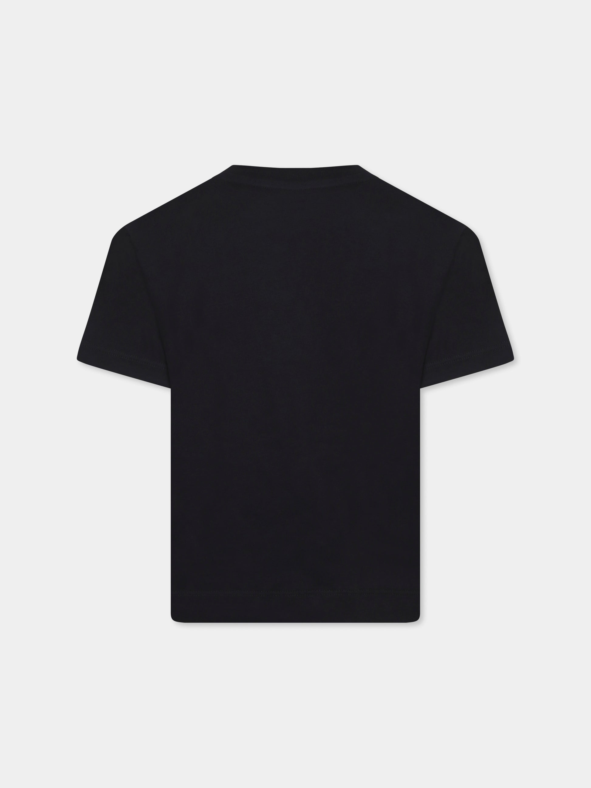 T-shirt nera per bambina con logo,Msgm Kids,S5MSJGTH218 110