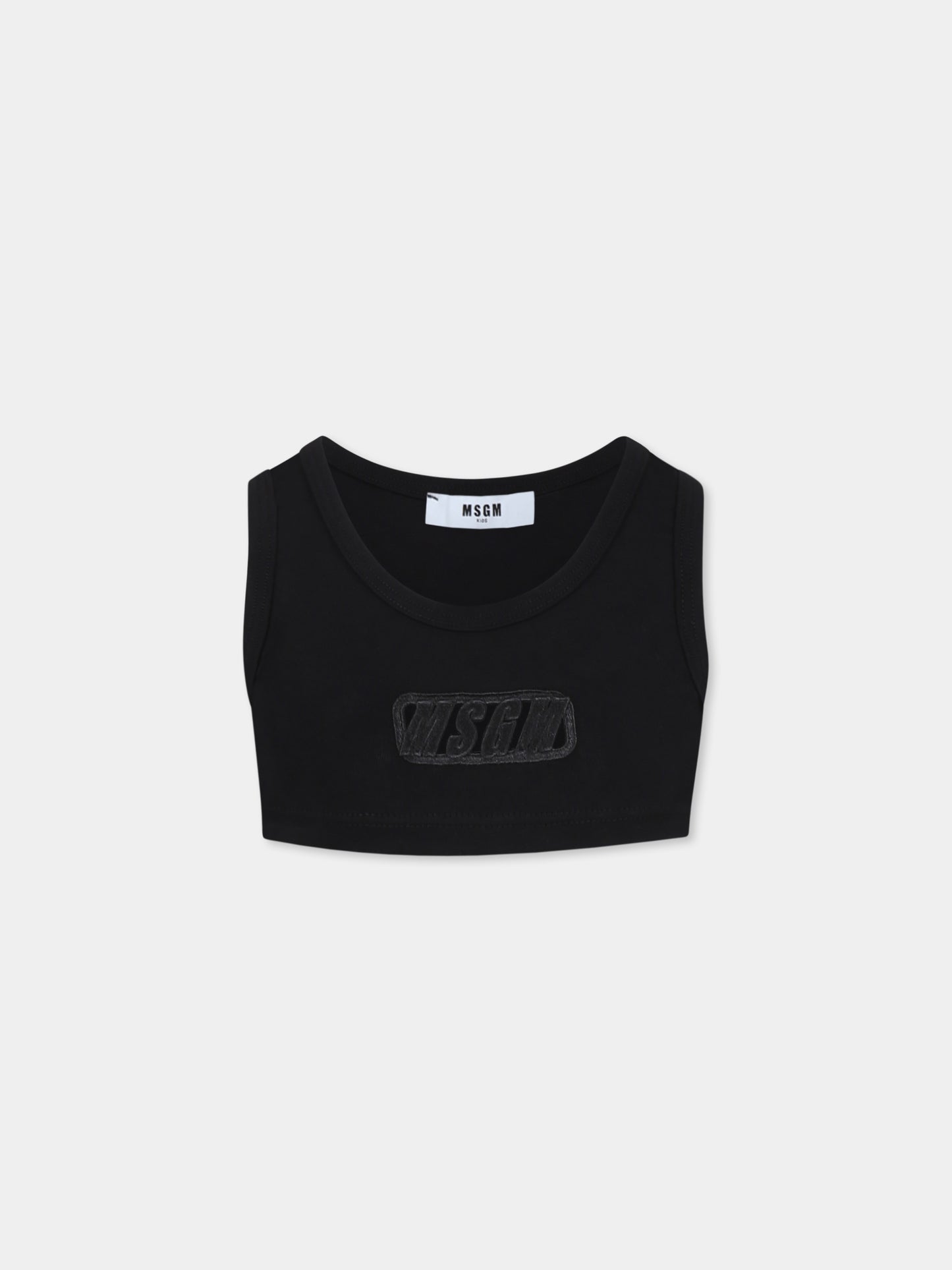 Balck tank top for girl with logo