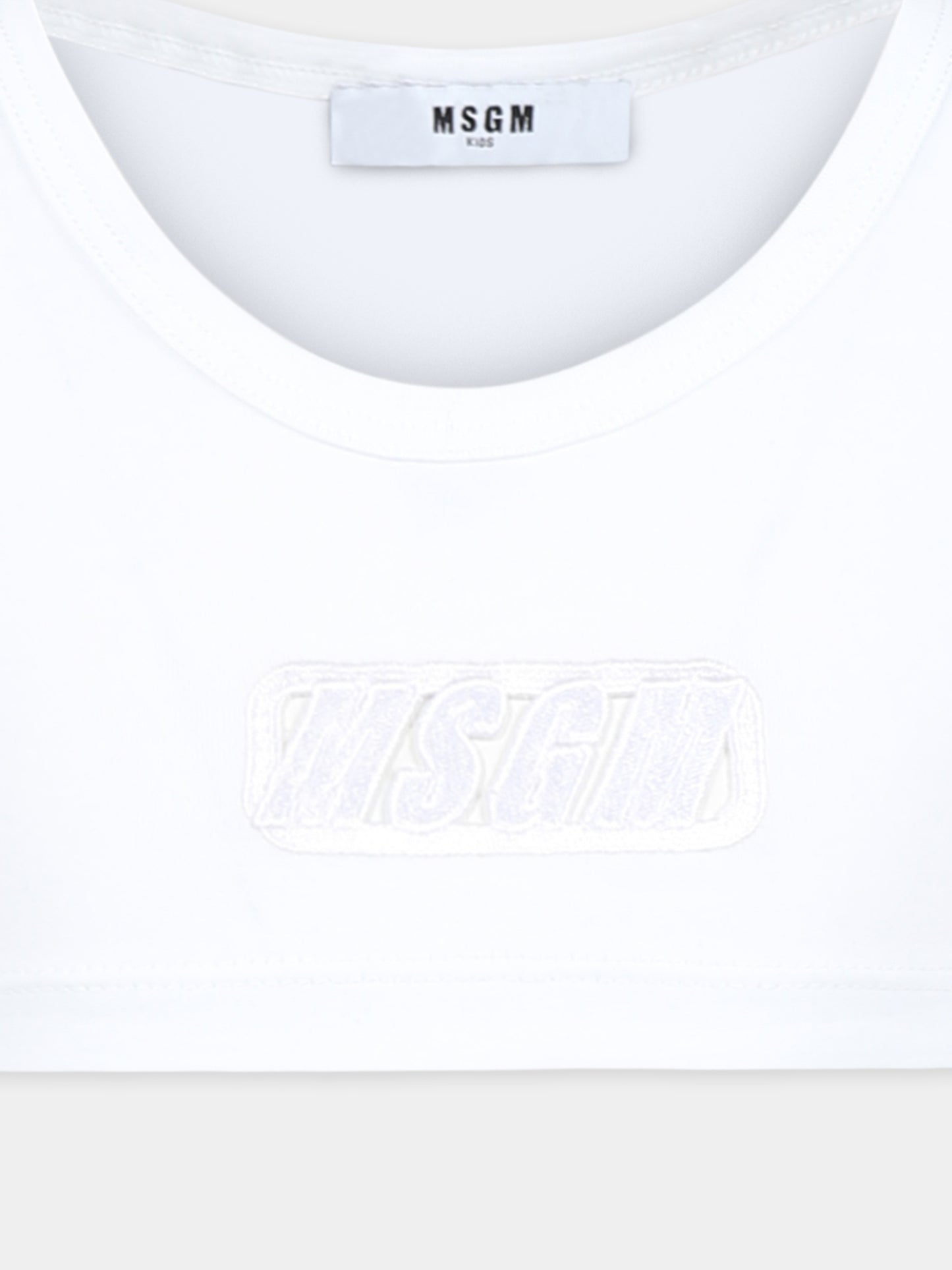 White tank top for girl with logo