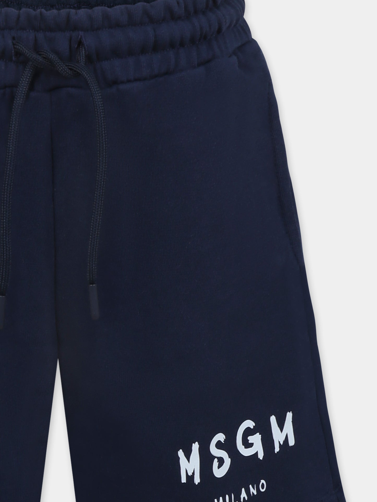 Shorts blu per bambini con logo,Msgm Kids,S5MSJUBE070 060