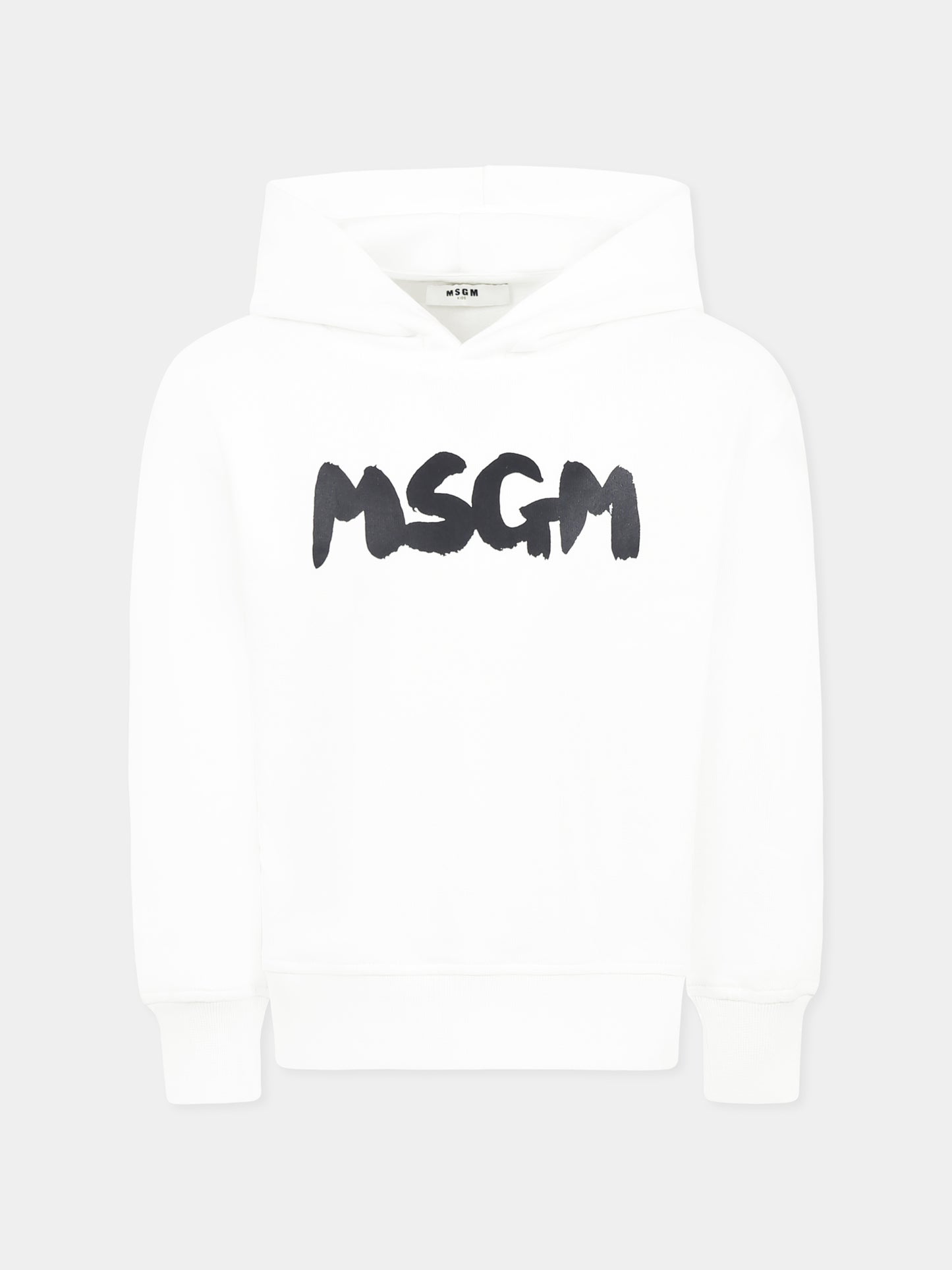 Felpa bianca per bambini con logo,Msgm Kids,S5MSJUHS057 001